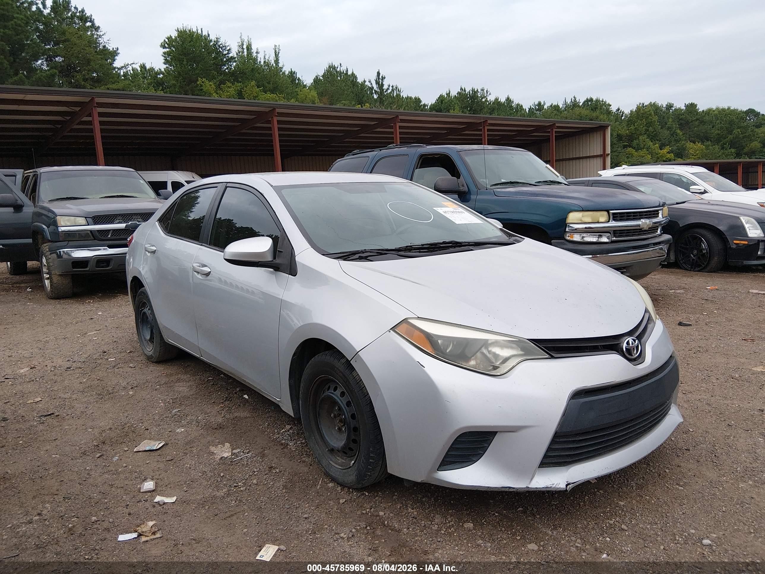 2014 Toyota Corolla L Серебряный vin: 2T1BURHE6EC030974
