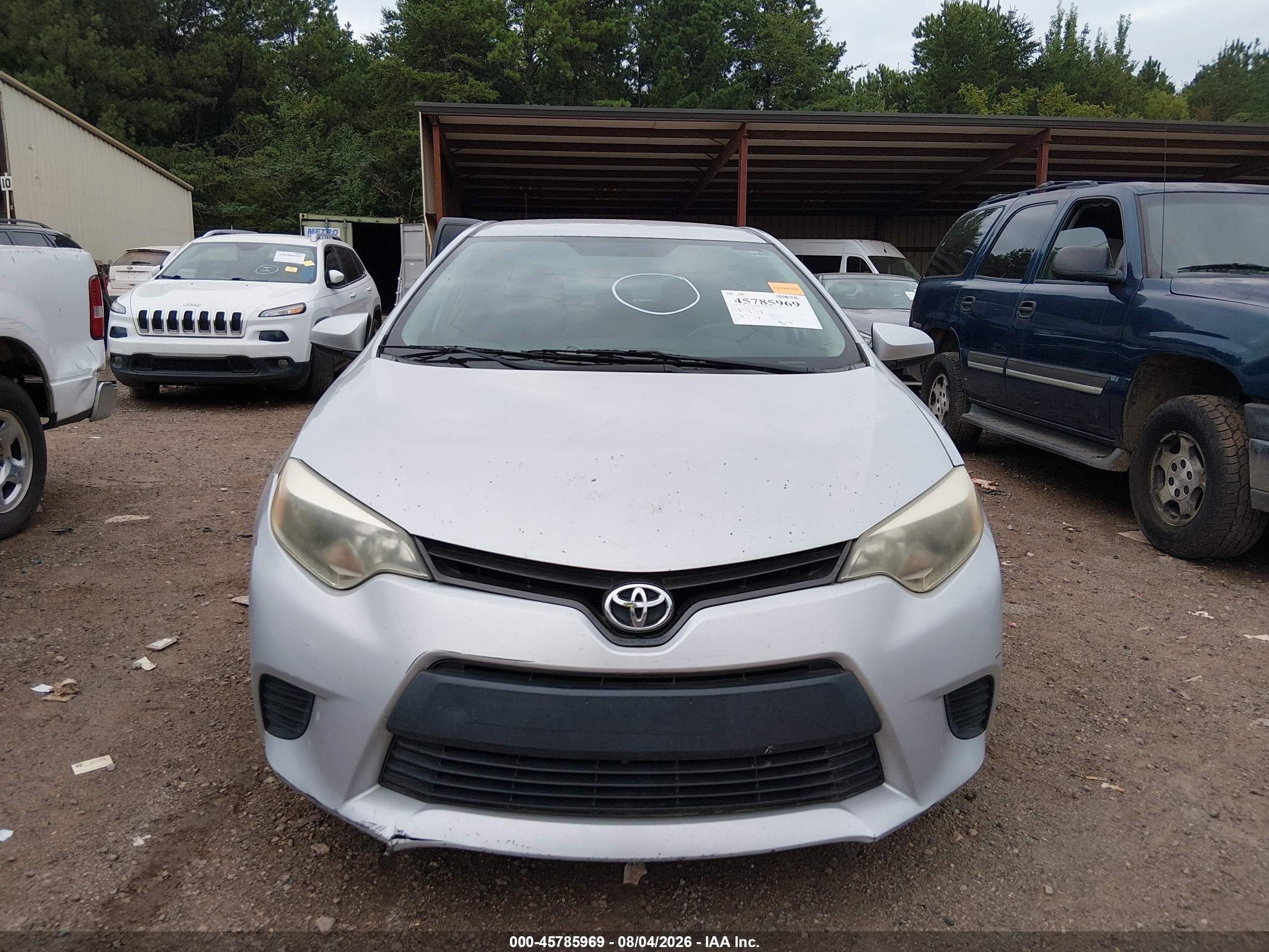 2014 Toyota Corolla L Серебряный vin: 2T1BURHE6EC030974