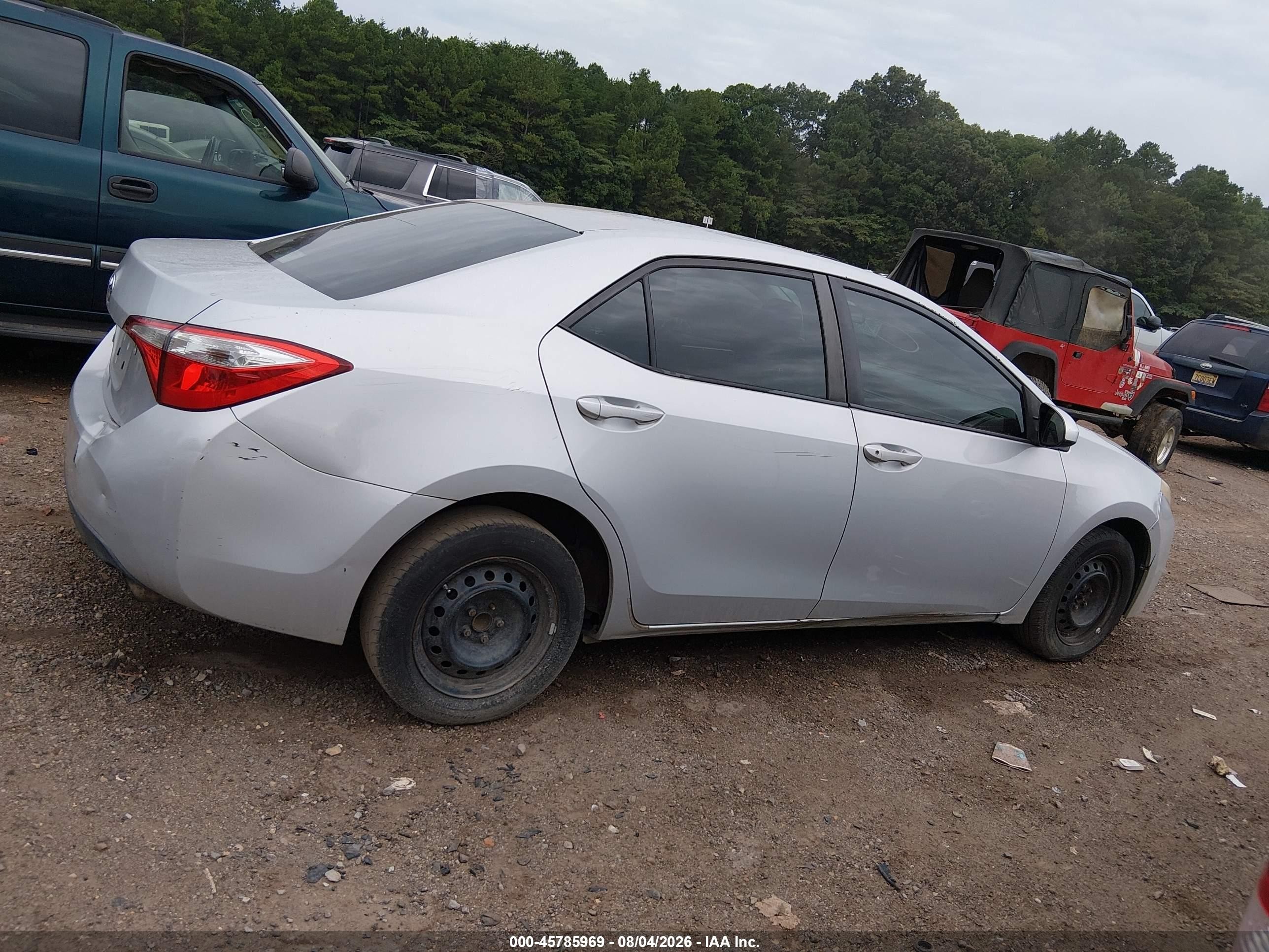 2014 Toyota Corolla L Серебряный vin: 2T1BURHE6EC030974