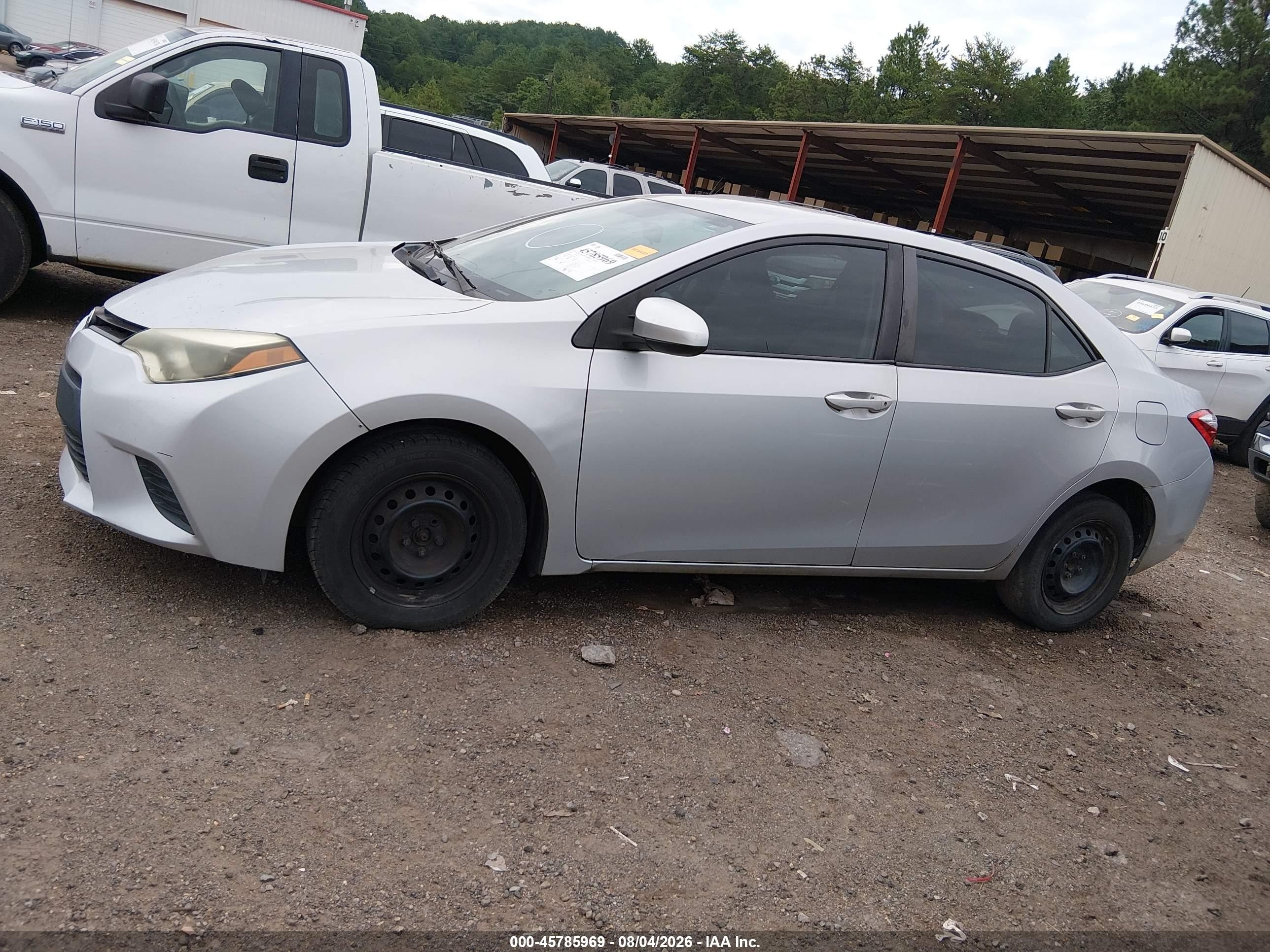 2014 Toyota Corolla L Серебряный vin: 2T1BURHE6EC030974