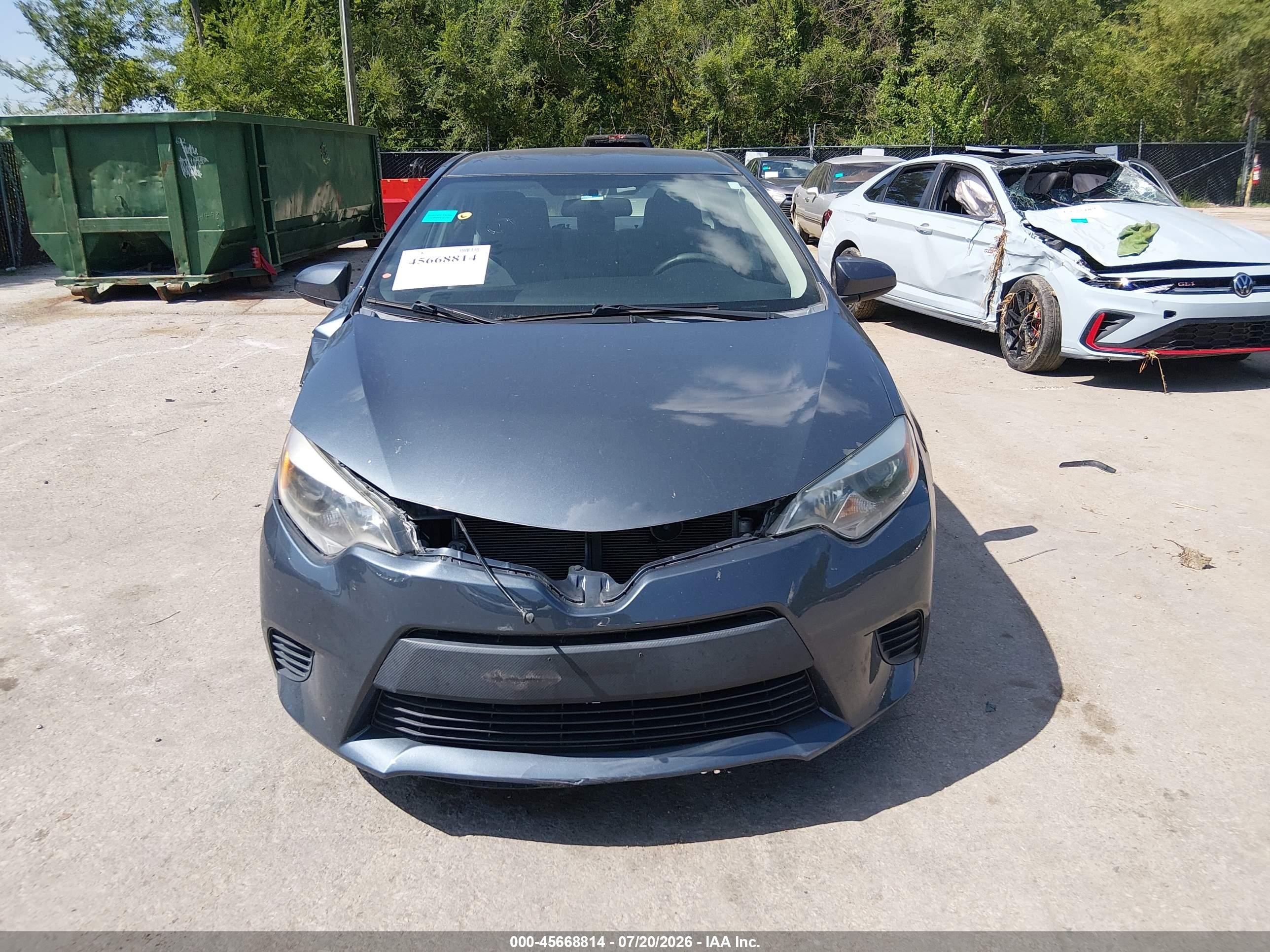 2014 Toyota Corolla L Серый vin: 2T1BURHE6EC059018