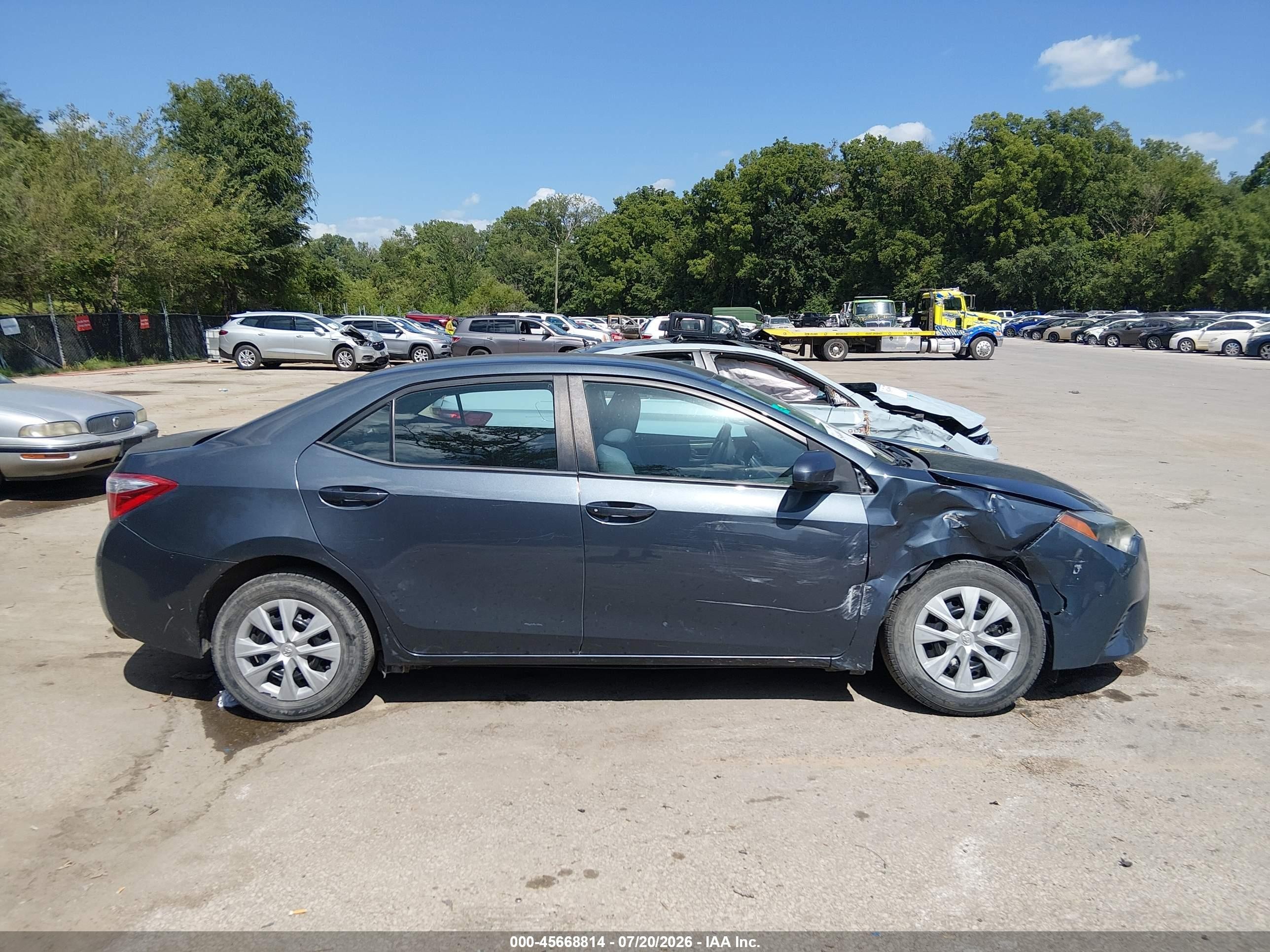 2014 Toyota Corolla L Серый vin: 2T1BURHE6EC059018
