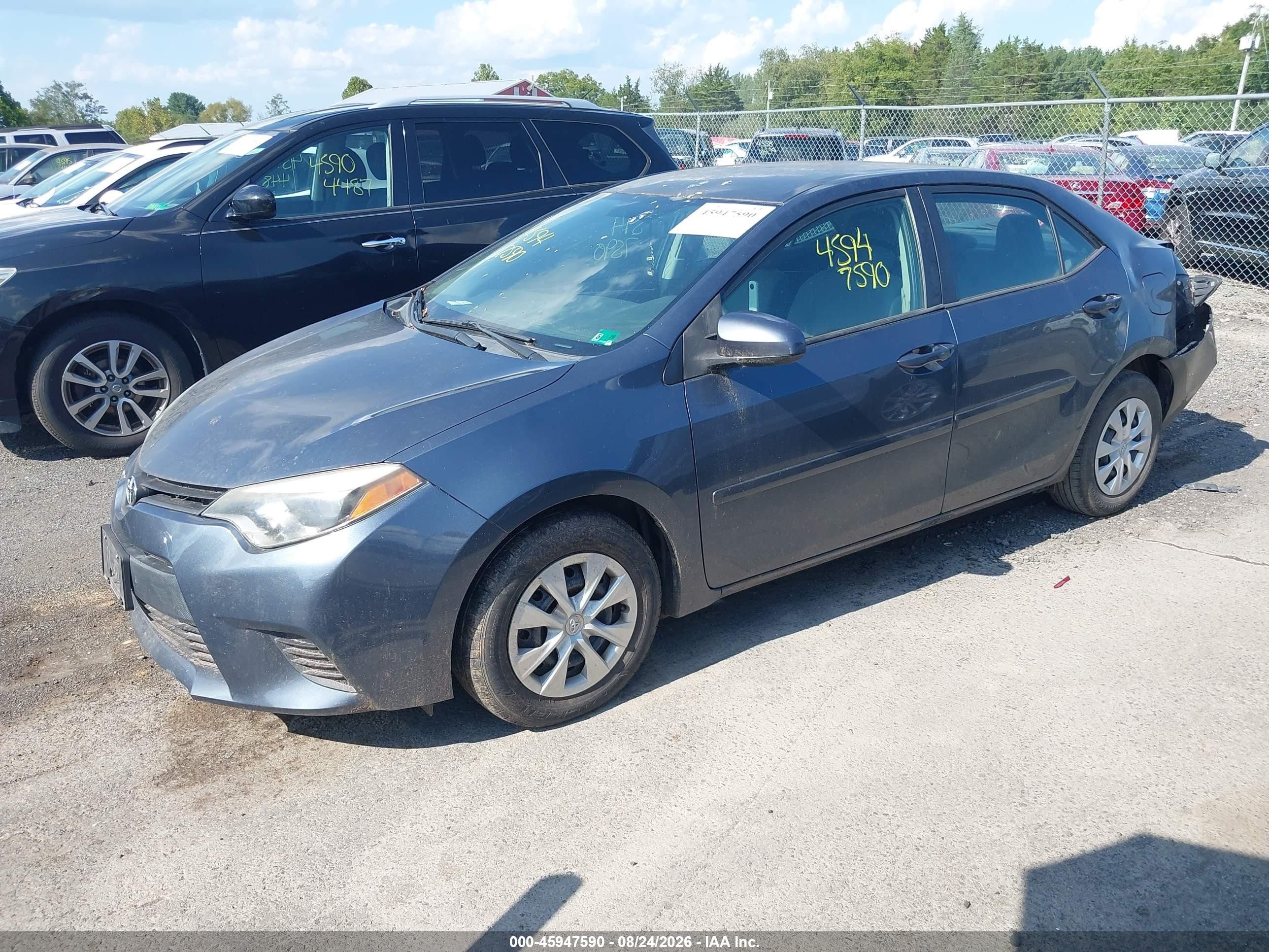 2014 Toyota Corolla L Blue vin: 2T1BURHE6EC076191