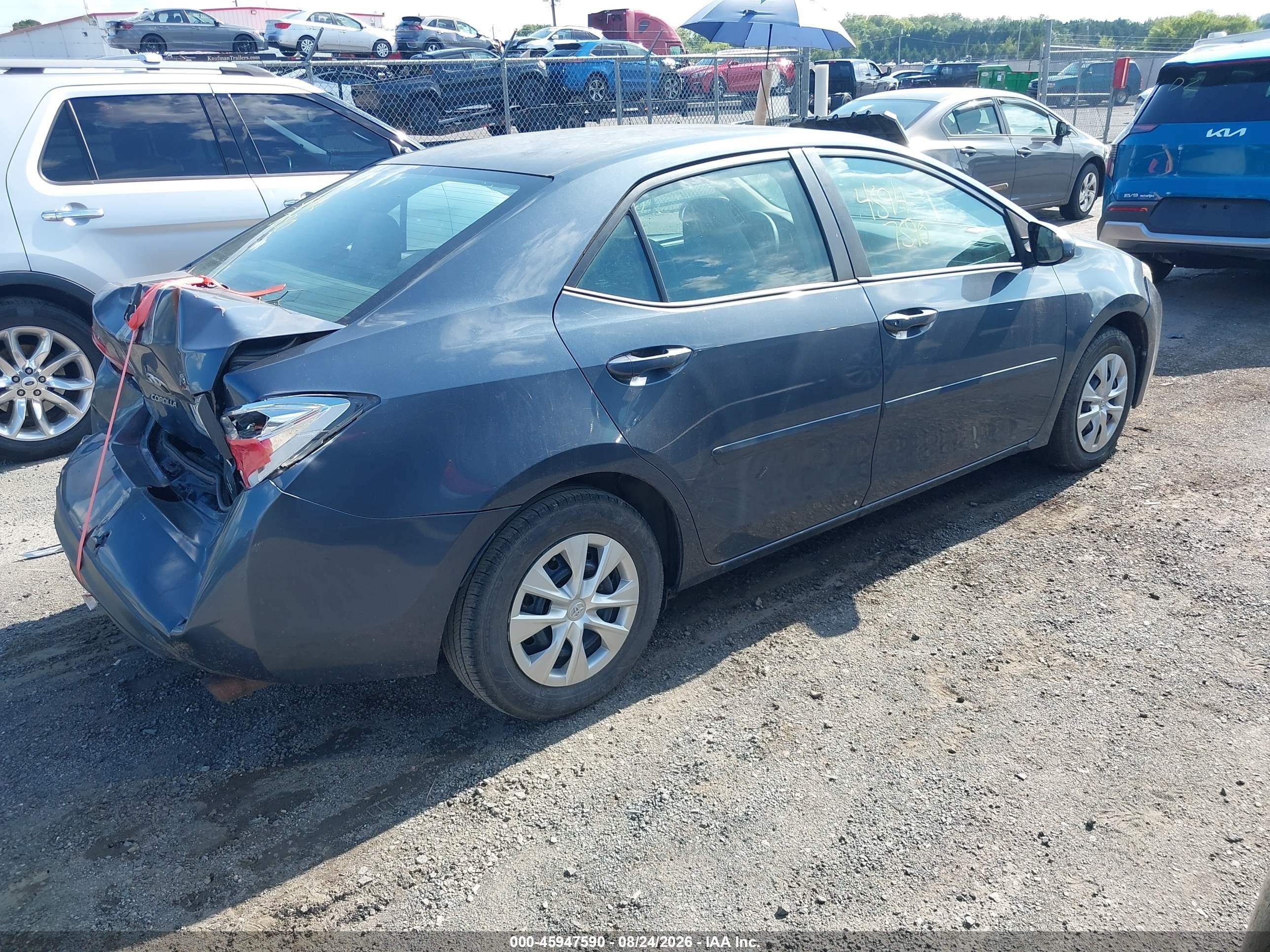 2014 Toyota Corolla L Blue vin: 2T1BURHE6EC076191