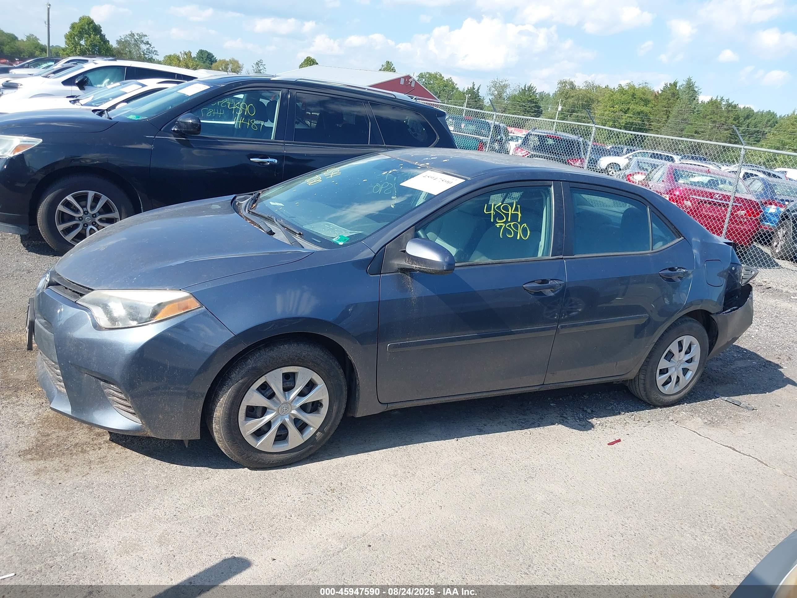 2014 Toyota Corolla L Blue vin: 2T1BURHE6EC076191