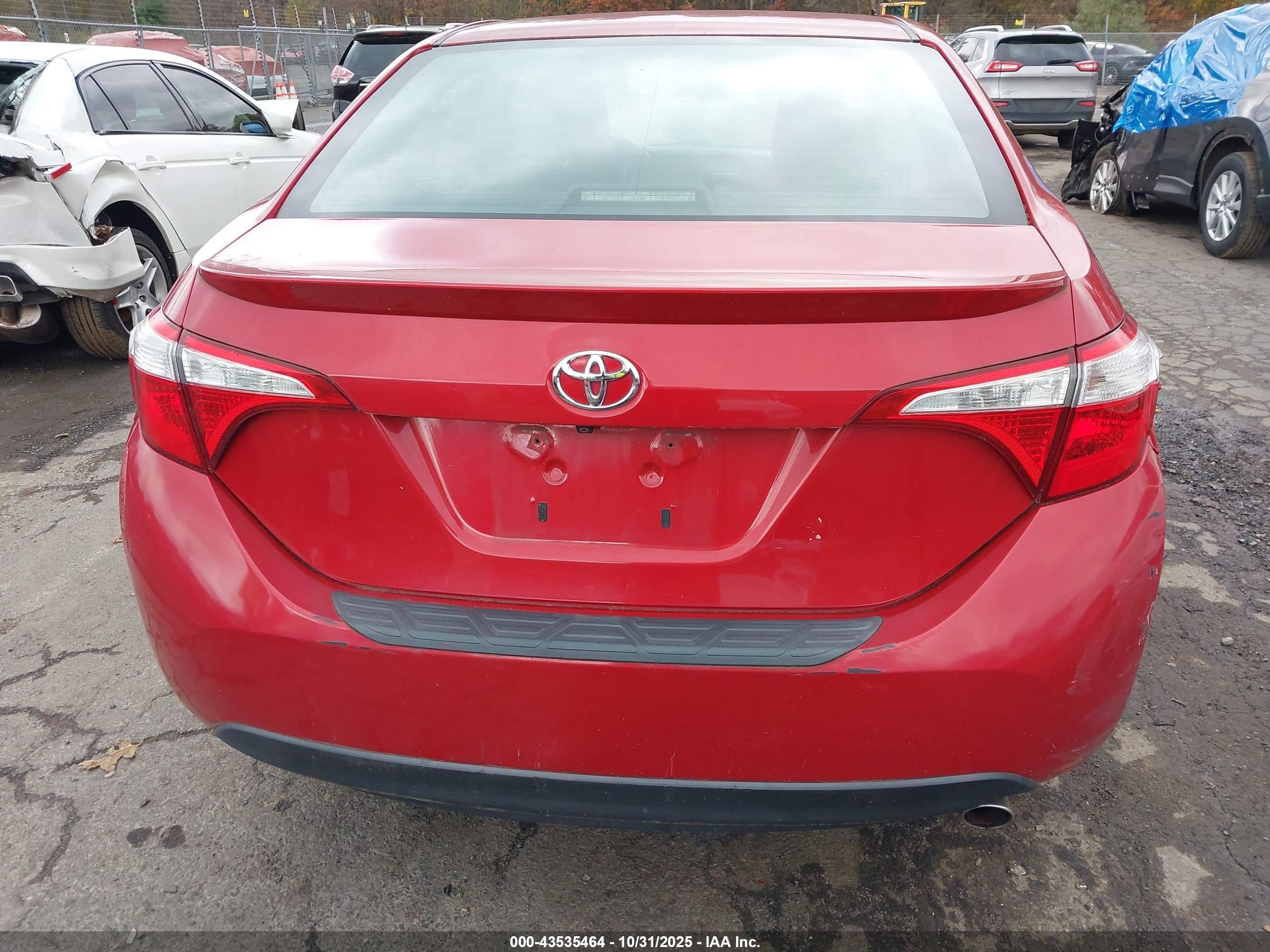 2014 Toyota Corolla S Plus Red vin: 2T1BURHE6EC078491