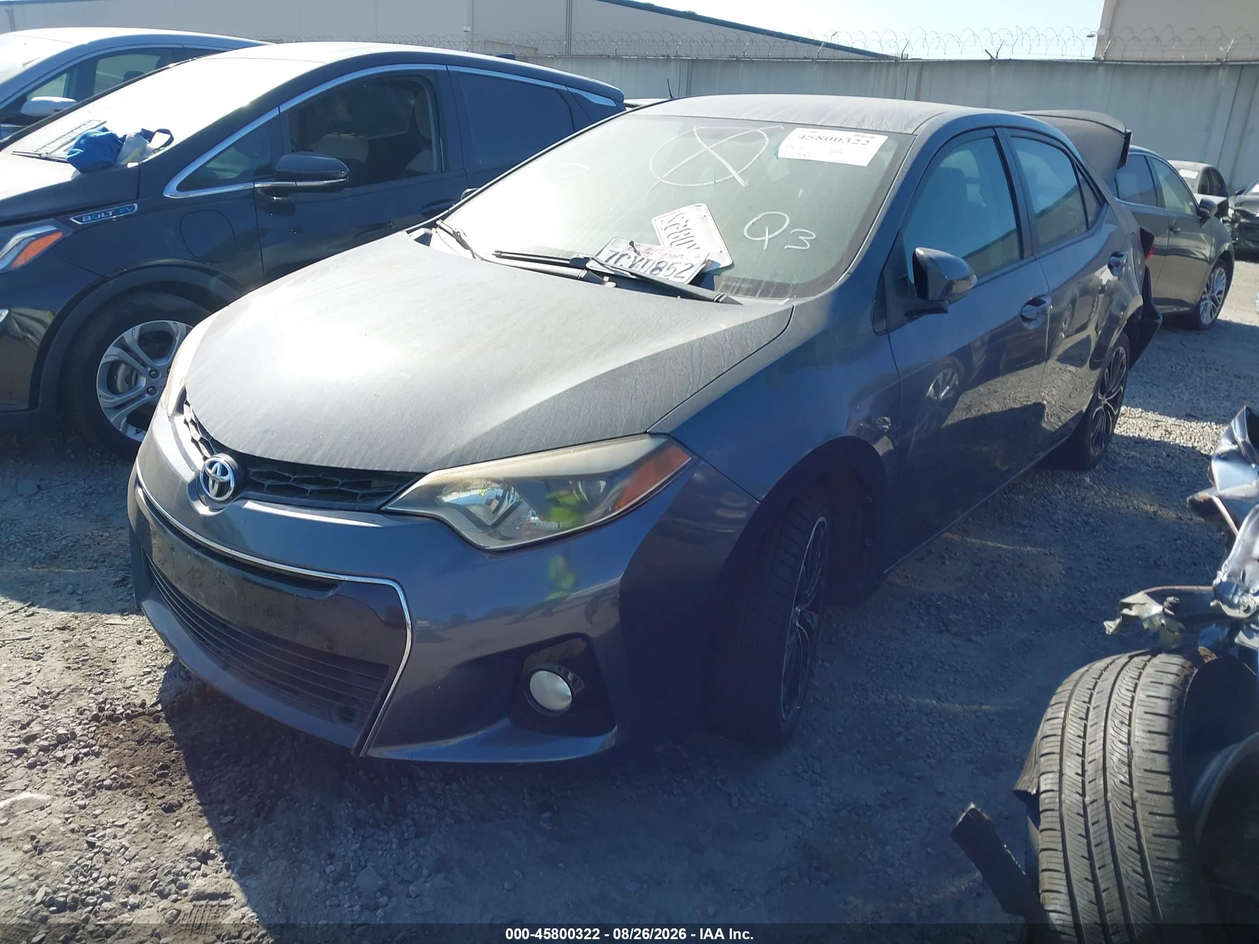 2014 Toyota Corolla S Plus Gray vin: 2T1BURHE6EC086638