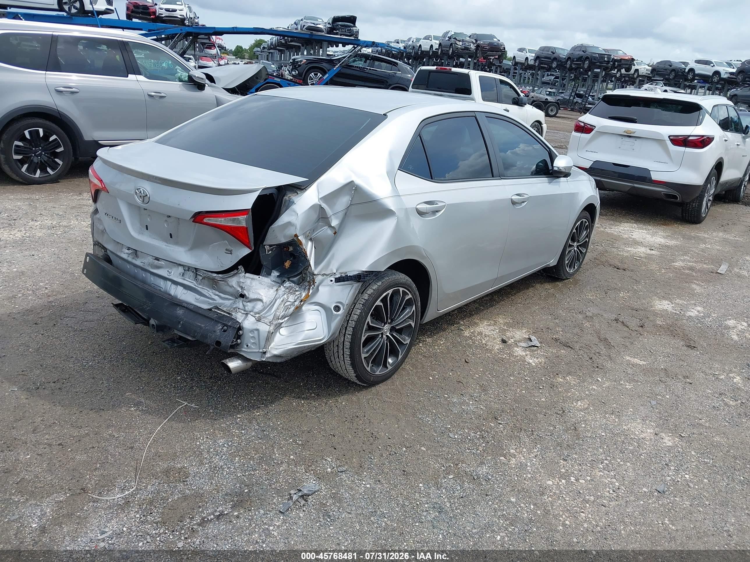 2014 Toyota Corolla S Plus Silver vin: 2T1BURHE6EC087109