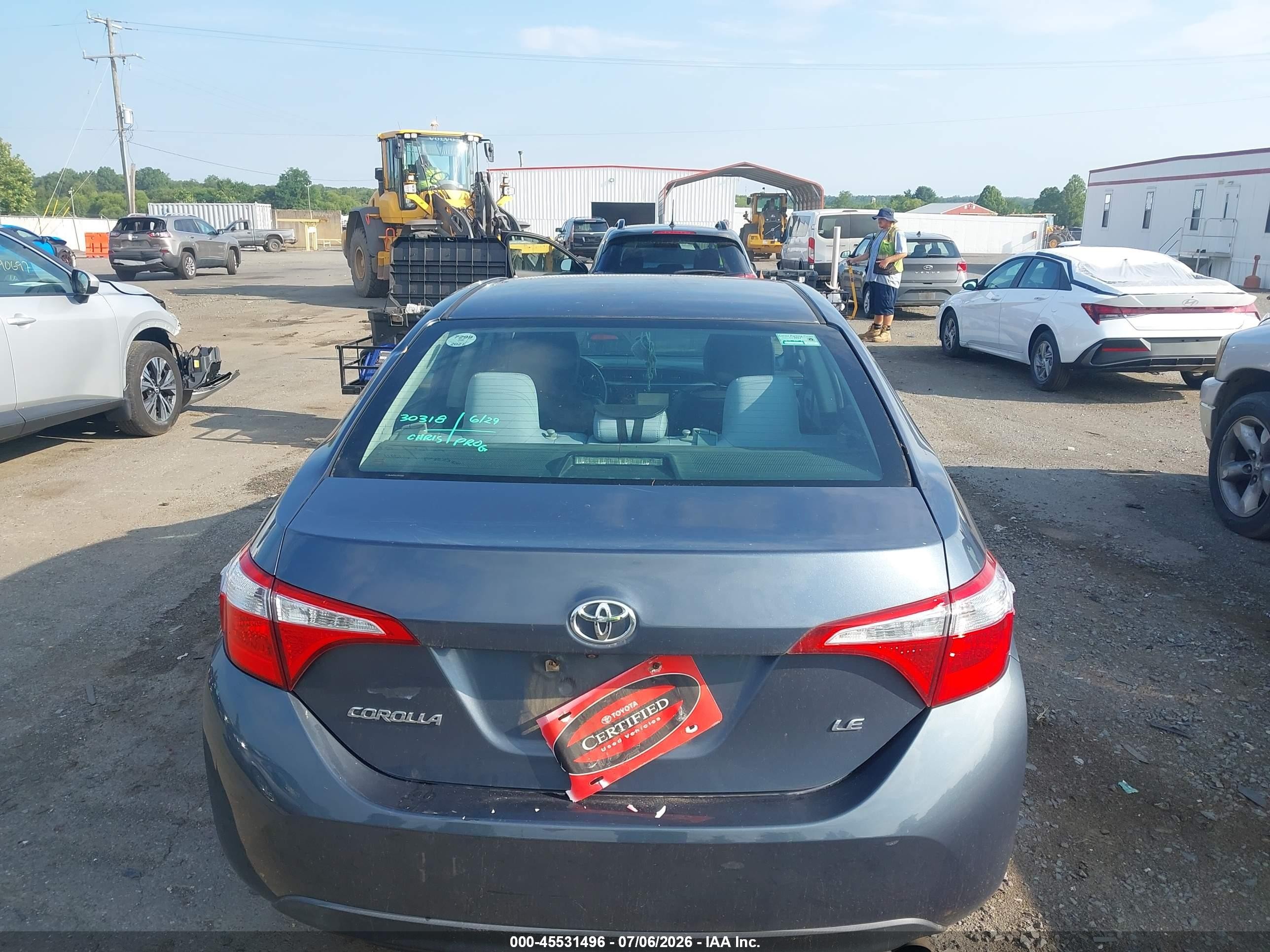 2014 Toyota Corolla Le Gray vin: 2T1BURHE6EC095081