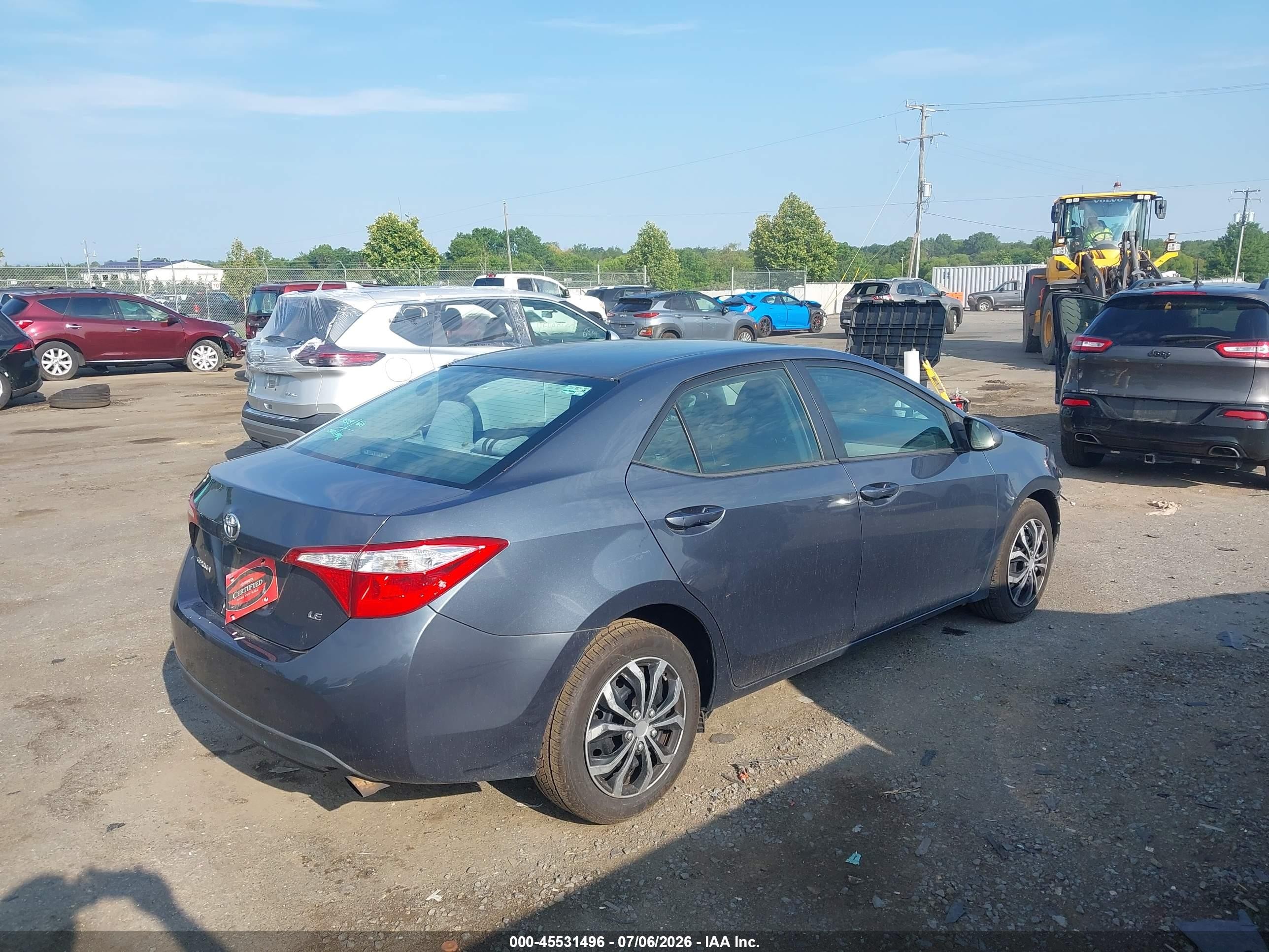 2014 Toyota Corolla Le Gray vin: 2T1BURHE6EC095081
