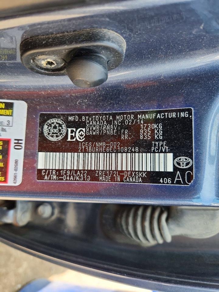 2014 Toyota Corolla L Gray vin: 2T1BURHE6EC108248