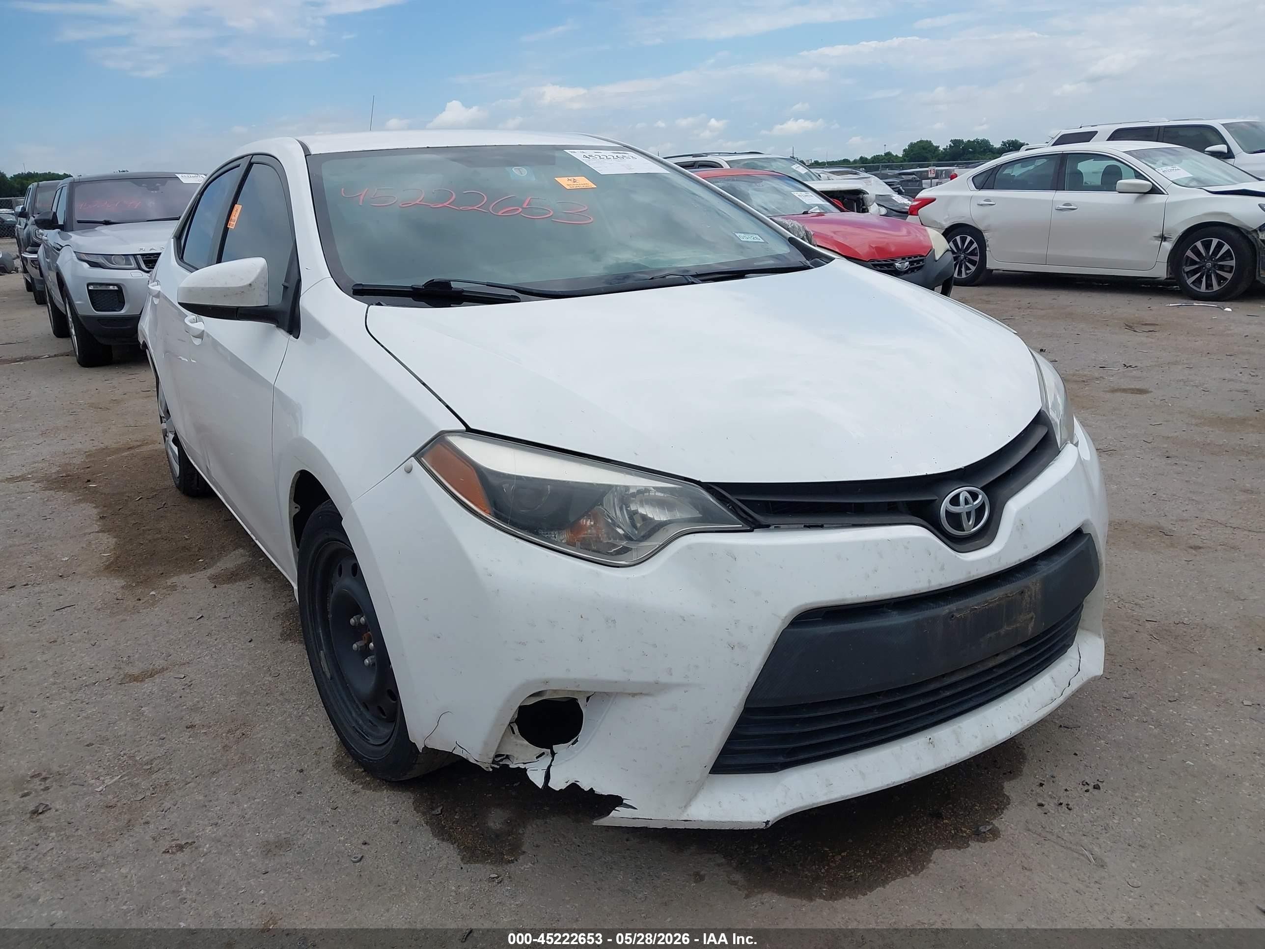 2014 Toyota Corolla Le White vin: 2T1BURHE6EC141847