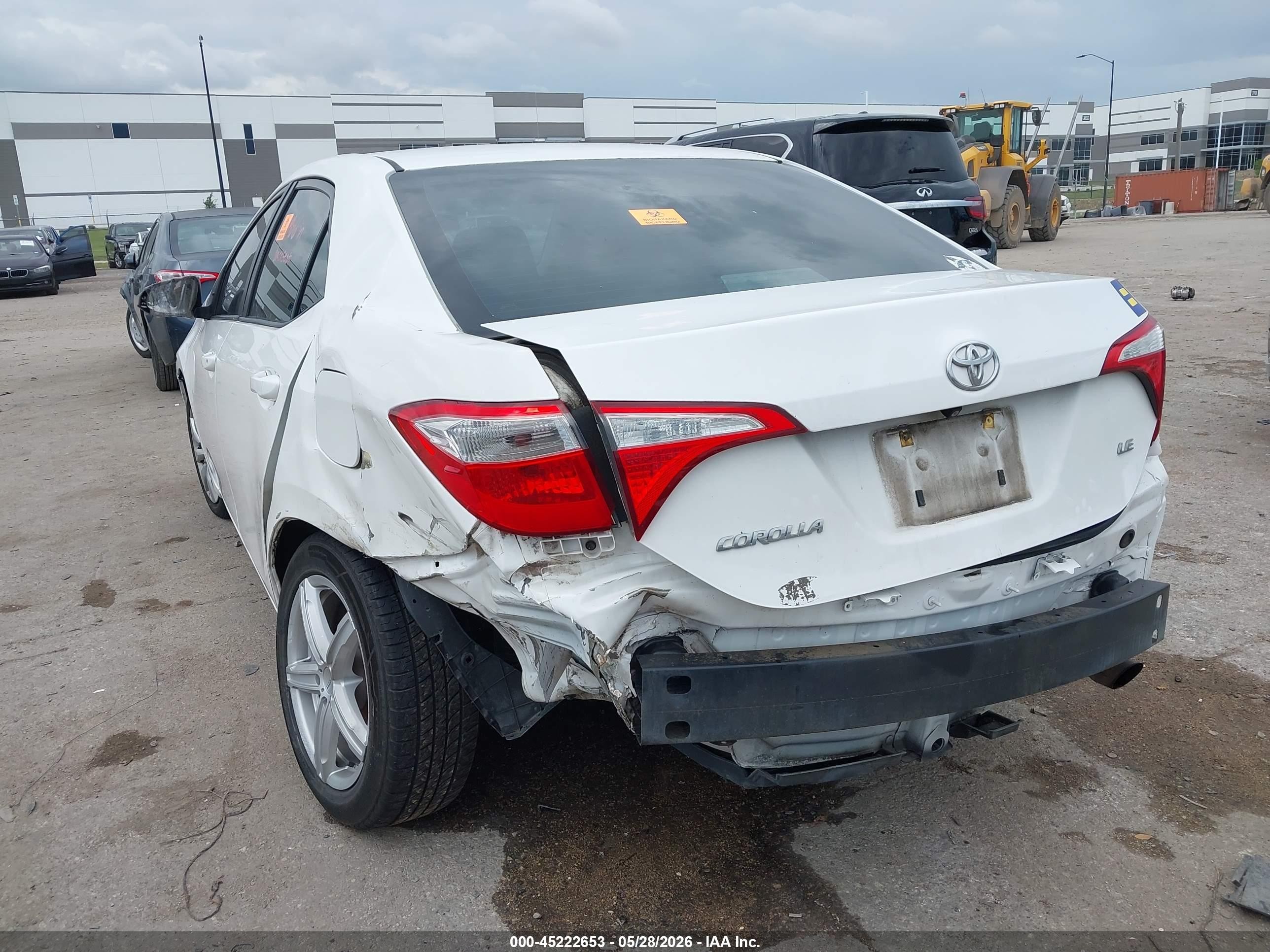 2014 Toyota Corolla Le White vin: 2T1BURHE6EC141847