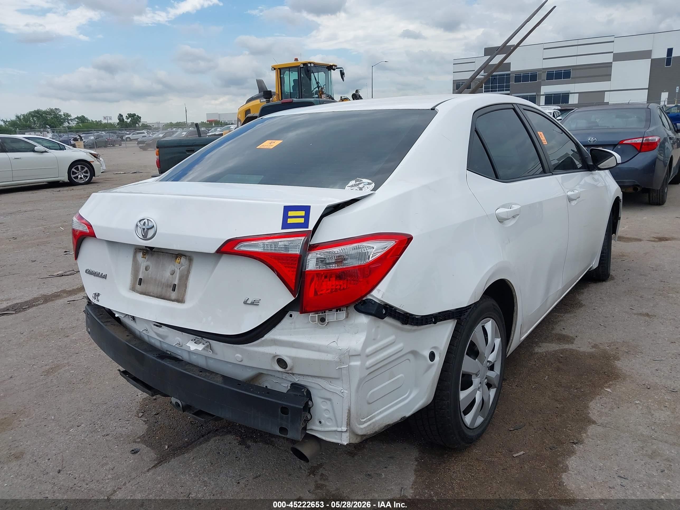2014 Toyota Corolla Le White vin: 2T1BURHE6EC141847