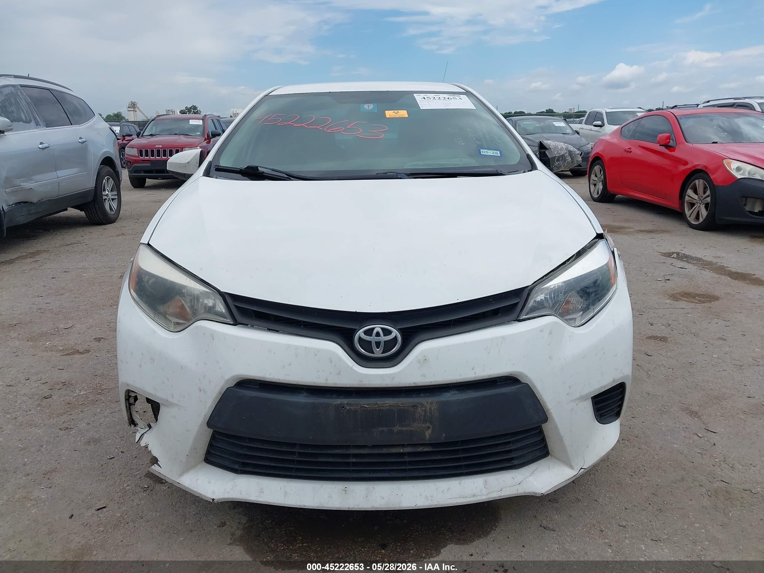 2014 Toyota Corolla Le White vin: 2T1BURHE6EC141847