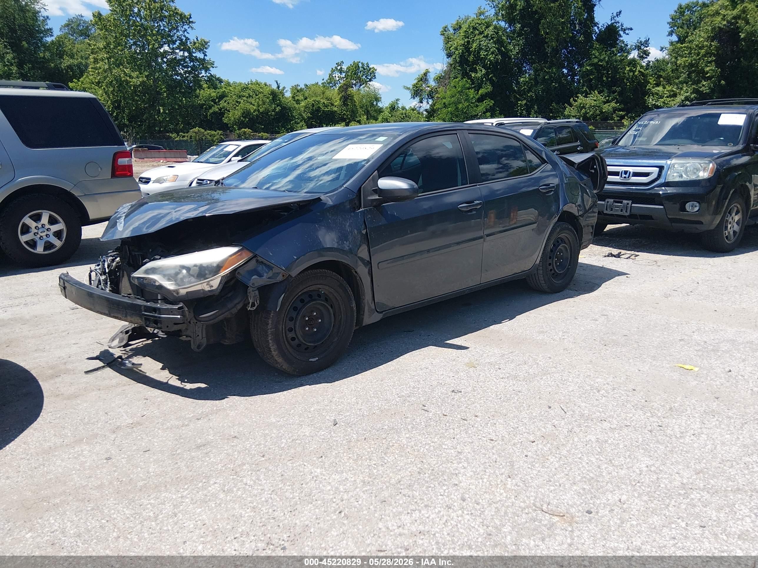 2014 Toyota Corolla Le Gray vin: 2T1BURHE6EC147728