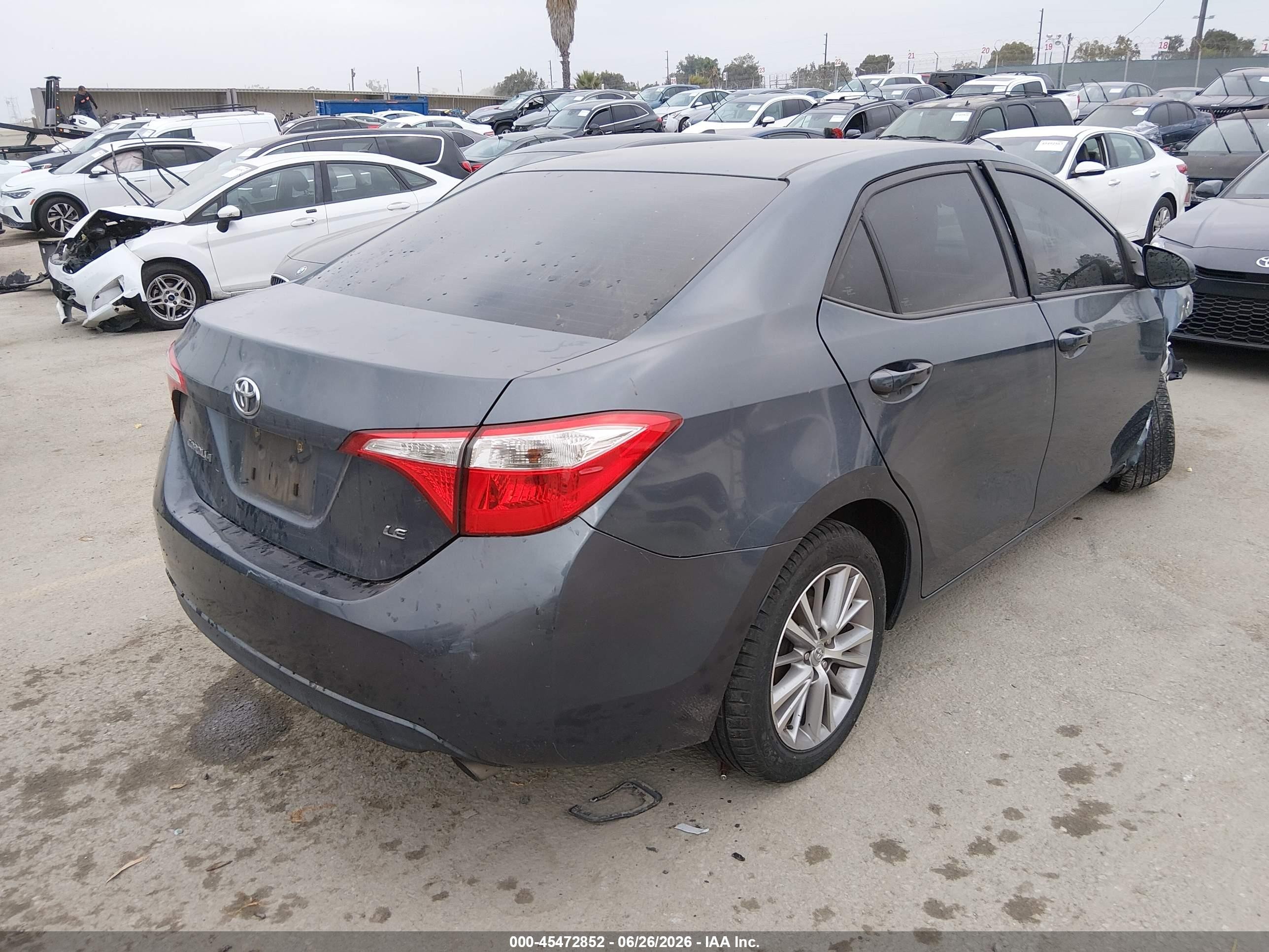 2014 Toyota Corolla Le Plus Gray vin: 2T1BURHE6EC166313