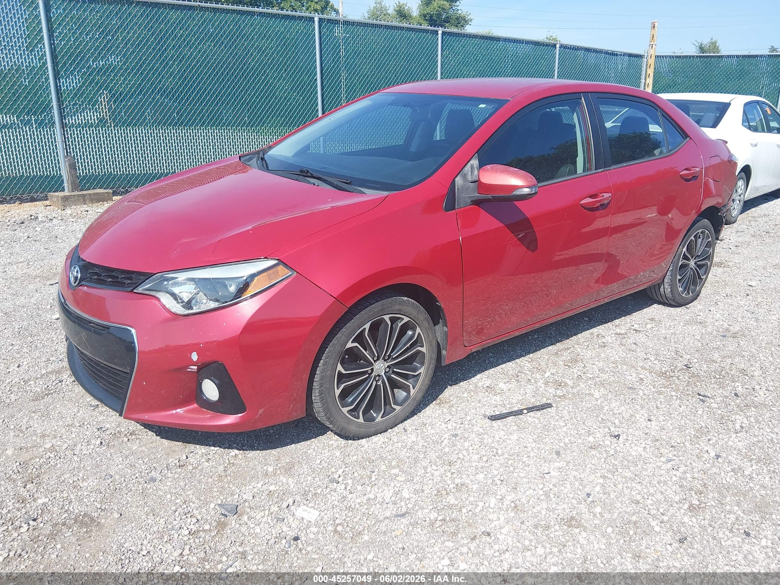 2014 Toyota Corolla S Plus Red vin: 2T1BURHE6EC170216