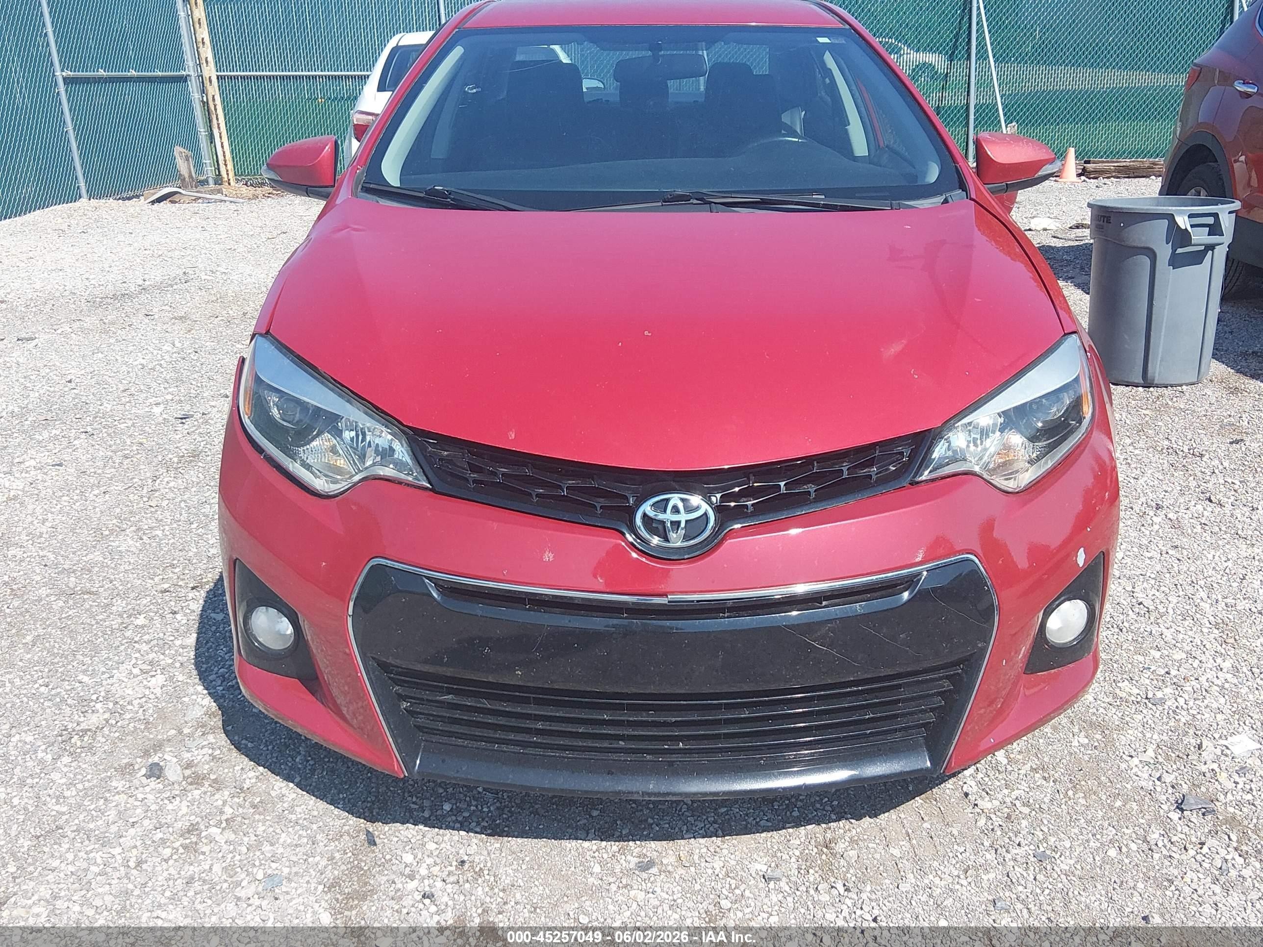 2014 Toyota Corolla S Plus Red vin: 2T1BURHE6EC170216