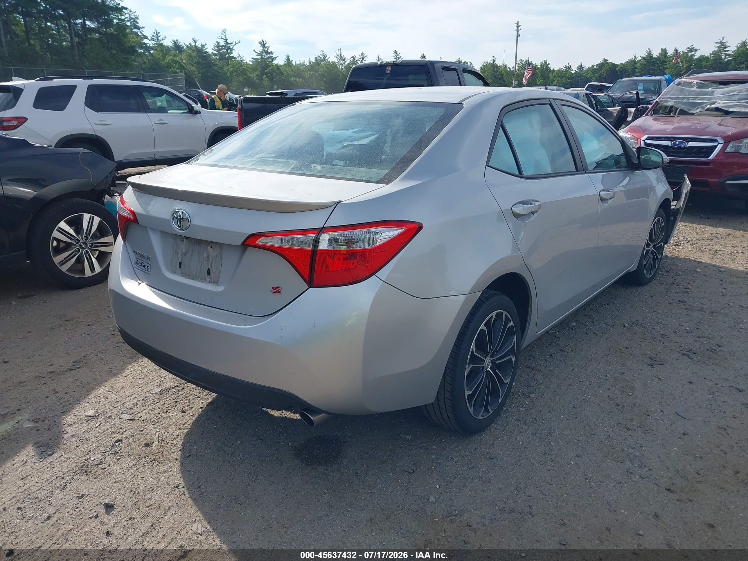 2014 Toyota Corolla S Plus Silver vin: 2T1BURHE6EC202551