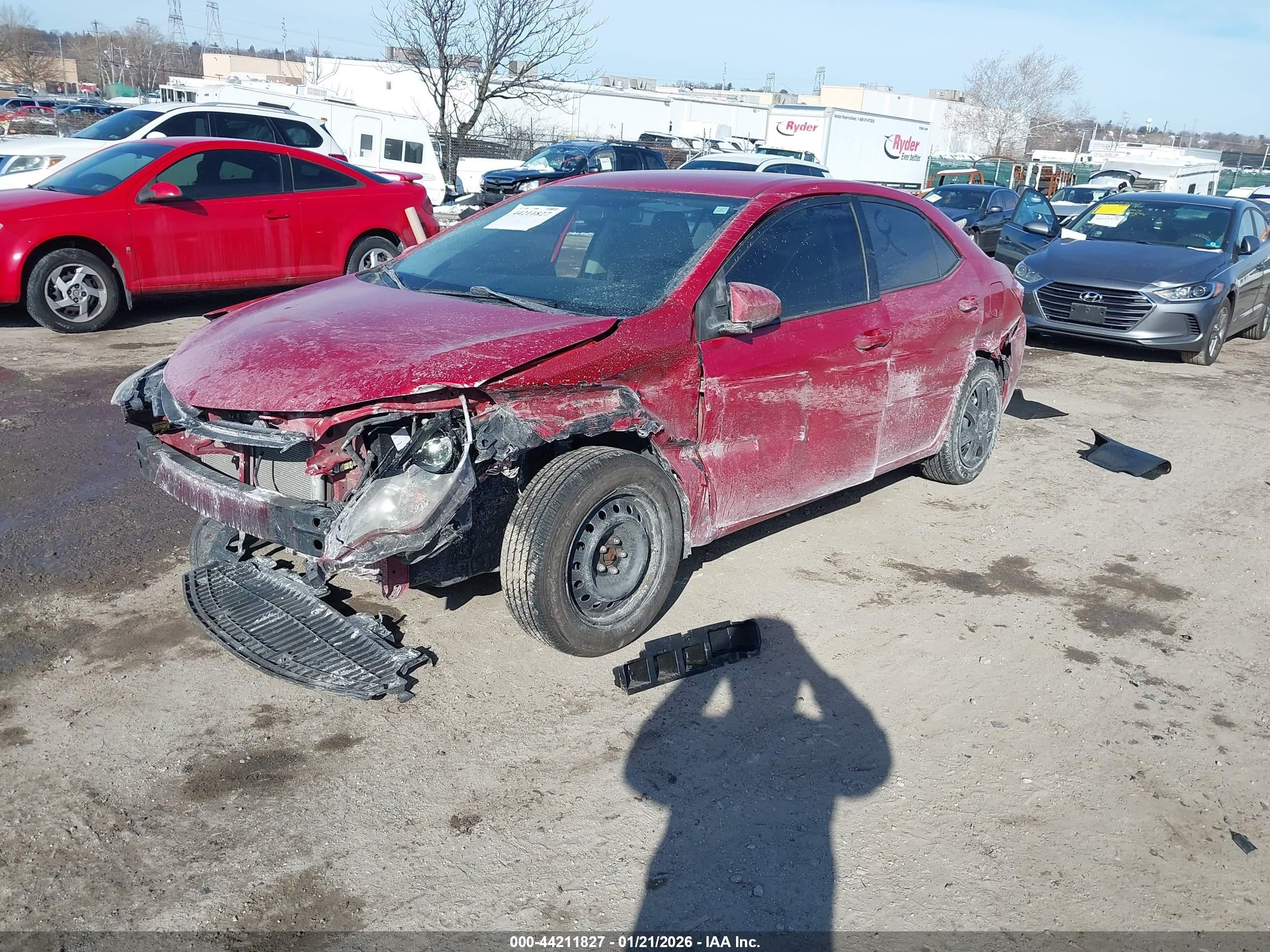 2014 Toyota Corolla Le Red vin: 2T1BURHE6EC211010