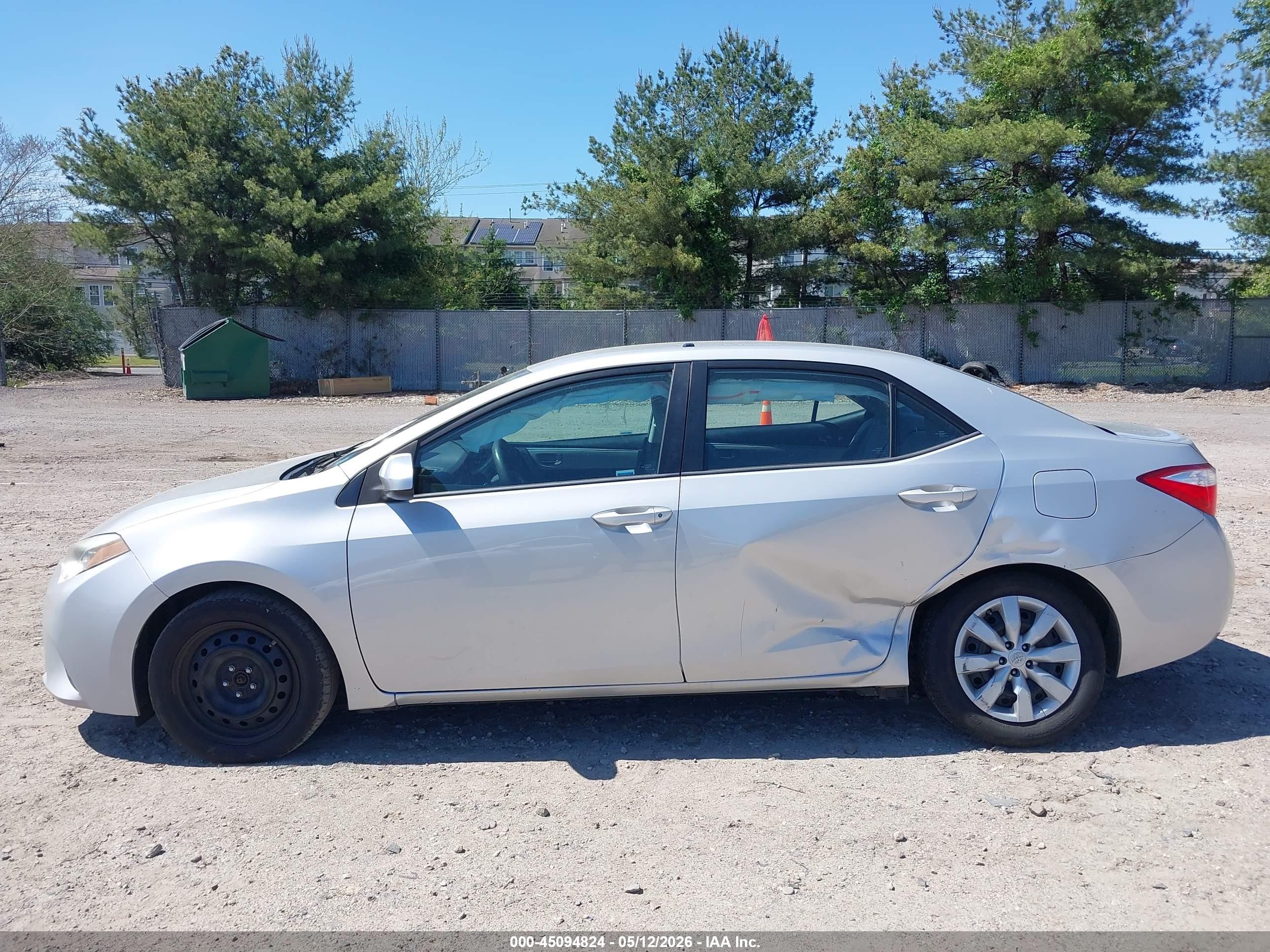2014 Toyota Corolla Le Silver vin: 2T1BURHE6EC212335