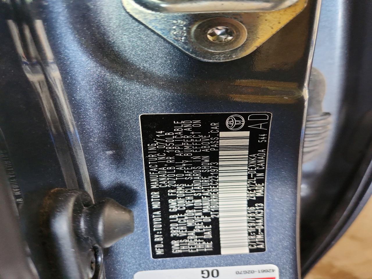 2014 Toyota Corolla Le Plus Gray vin: 2T1BURHE6EC221973