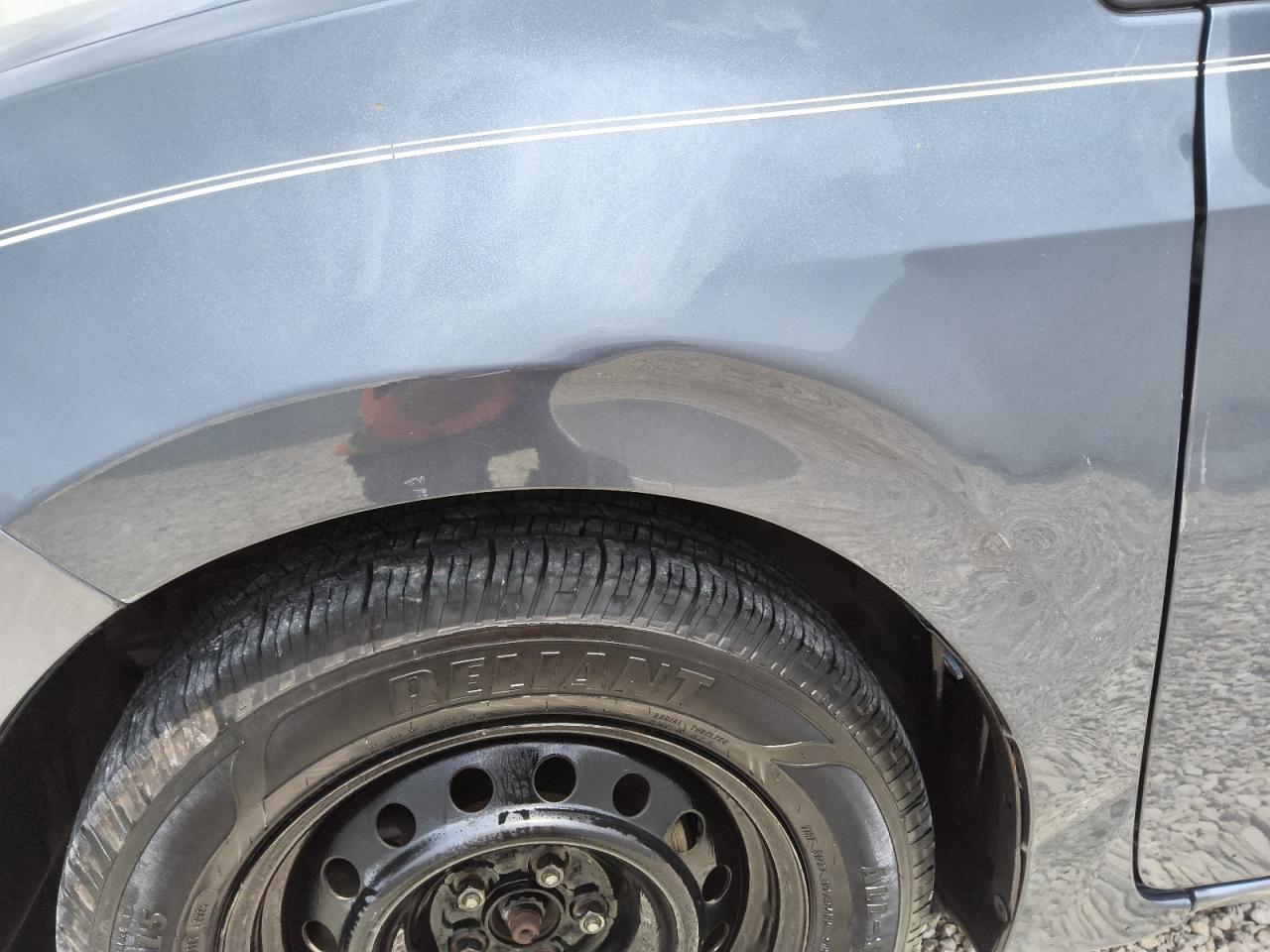 2015 Toyota Corolla L Charcoal vin: 2T1BURHE6FC243117 Damage: Left Front Fender, Dent(S) W/No Paint Dmg, > 12 Inches