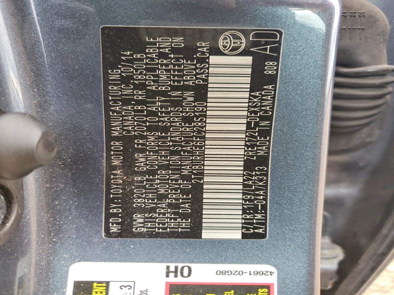 2015 Toyota Corolla S Premium Blue vin: 2T1BURHE6FC285190