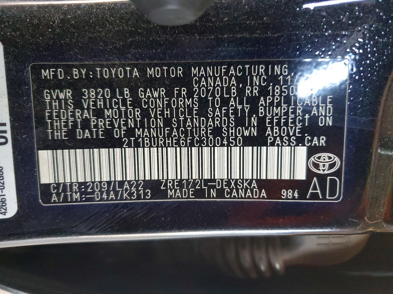 2015 Toyota Corolla S Premium Black vin: 2T1BURHE6FC300450