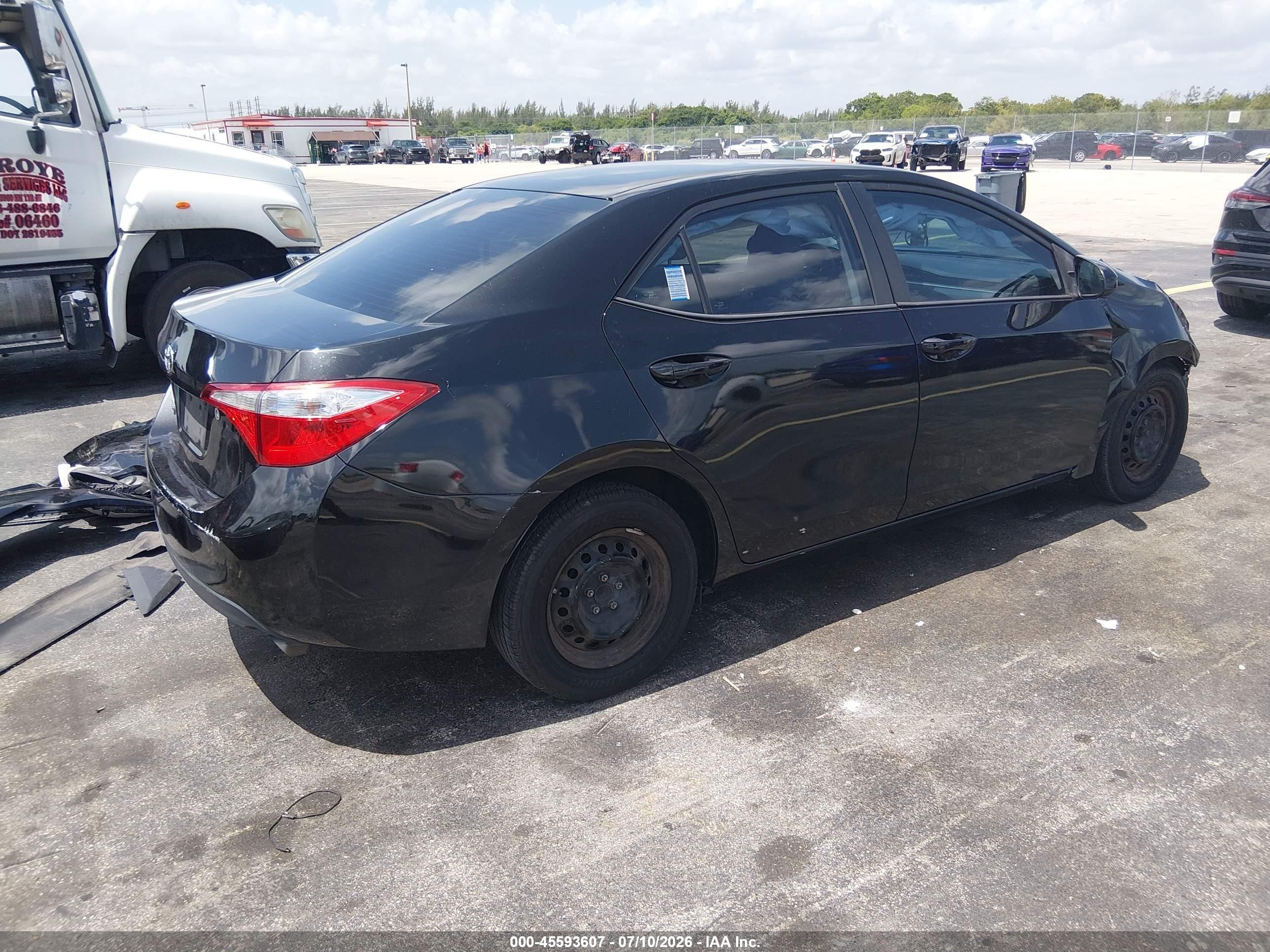 2015 Toyota Corolla L Black vin: 2T1BURHE6FC308743