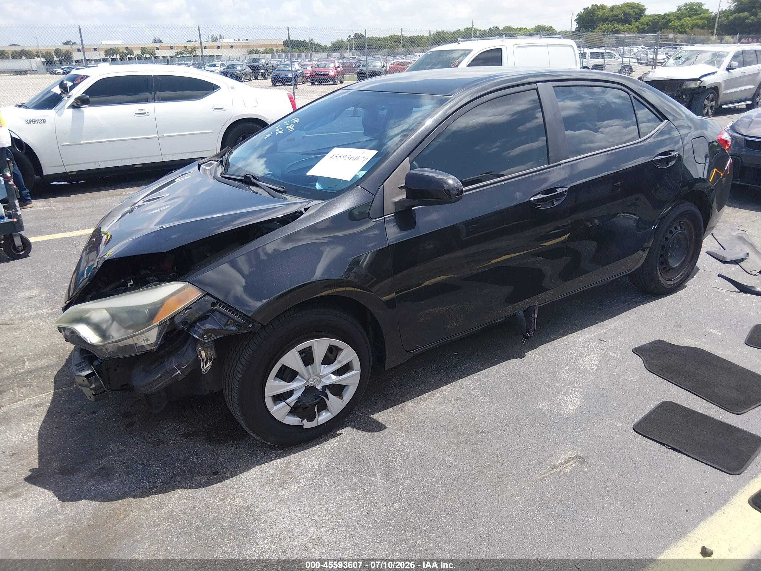 2015 Toyota Corolla L Black vin: 2T1BURHE6FC308743