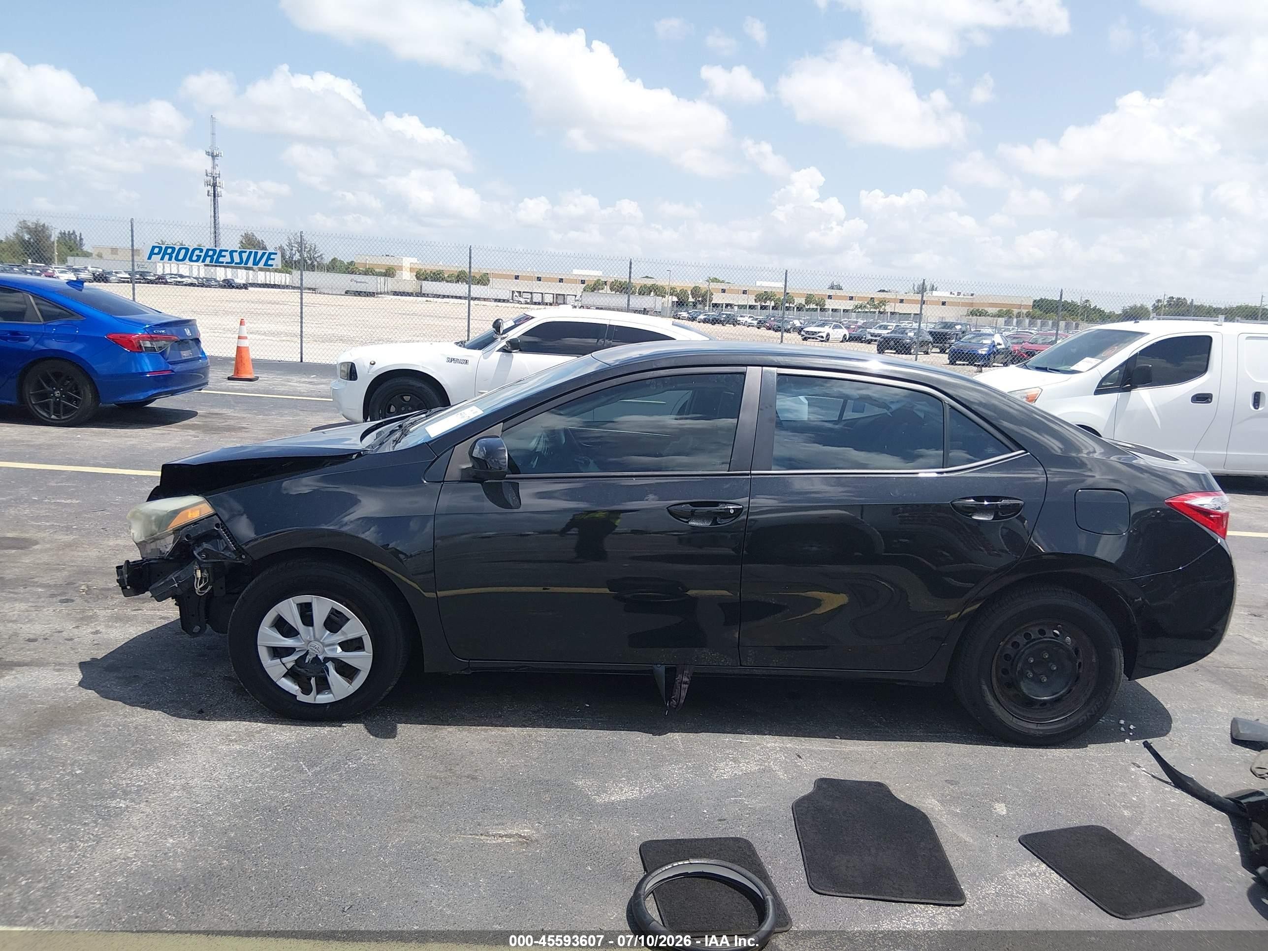 2015 Toyota Corolla L Black vin: 2T1BURHE6FC308743