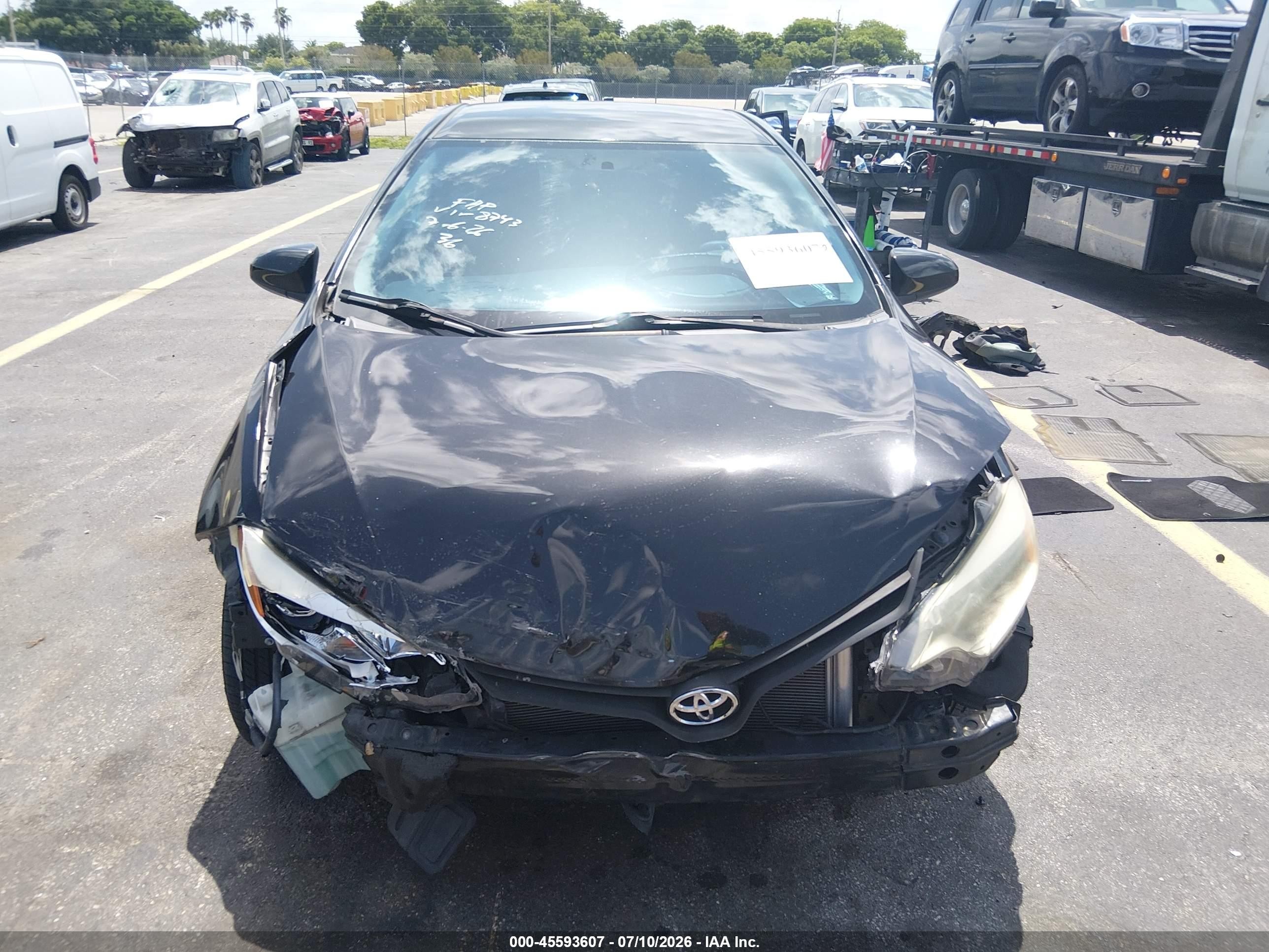 2015 Toyota Corolla L Black vin: 2T1BURHE6FC308743