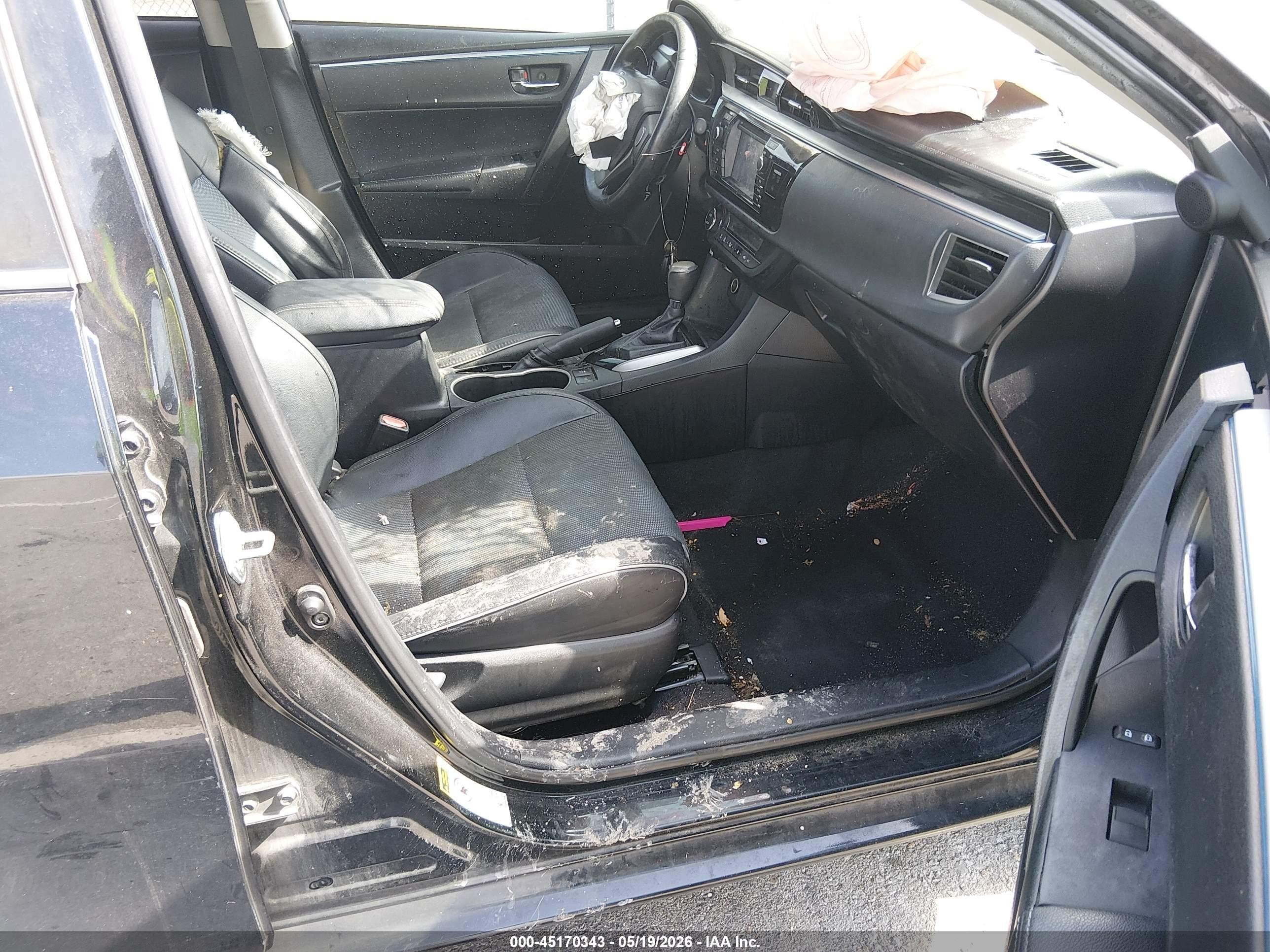2015 Toyota Corolla S Plus Black vin: 2T1BURHE6FC311352