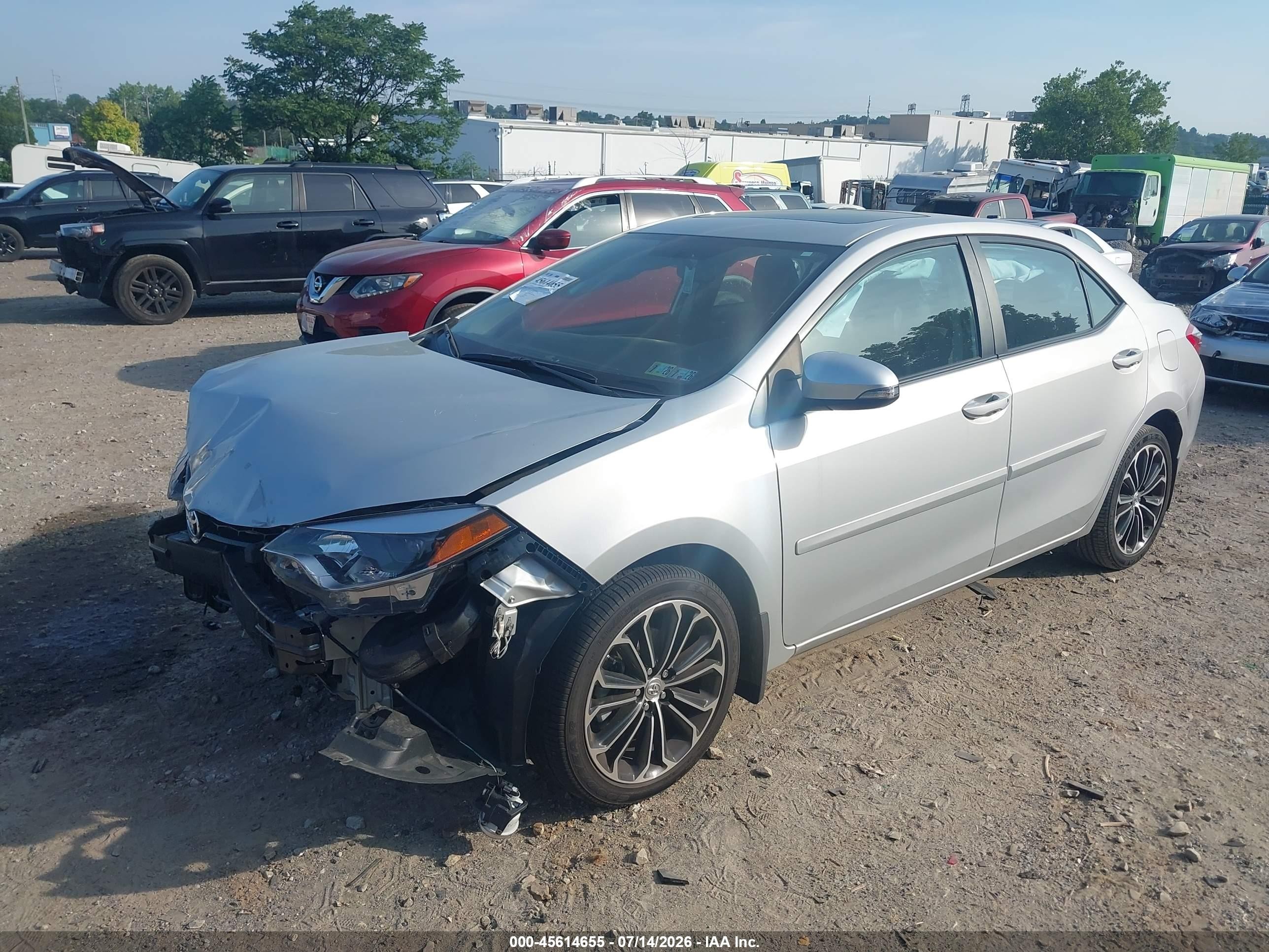 2015 Toyota Corolla L/le/le Pls/prm/s/s Pls Silver vin: 2T1BURHE6FC336610