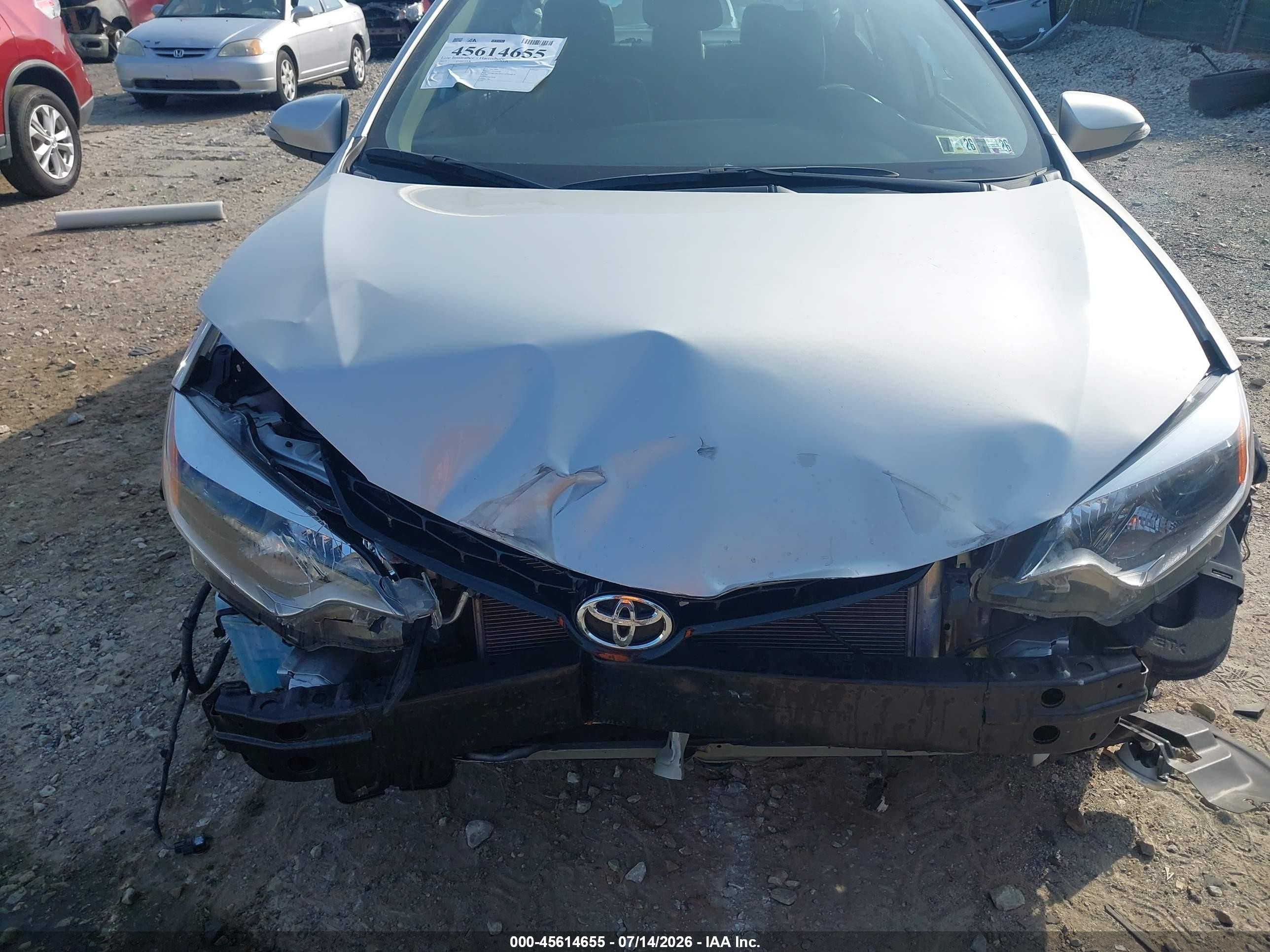 2015 Toyota Corolla L/le/le Pls/prm/s/s Pls Silver vin: 2T1BURHE6FC336610