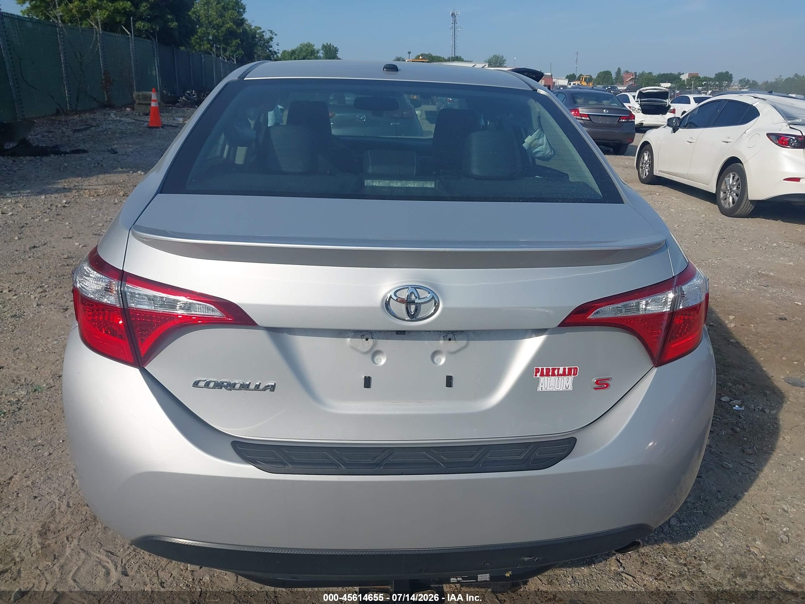 2015 Toyota Corolla L/le/le Pls/prm/s/s Pls Silver vin: 2T1BURHE6FC336610