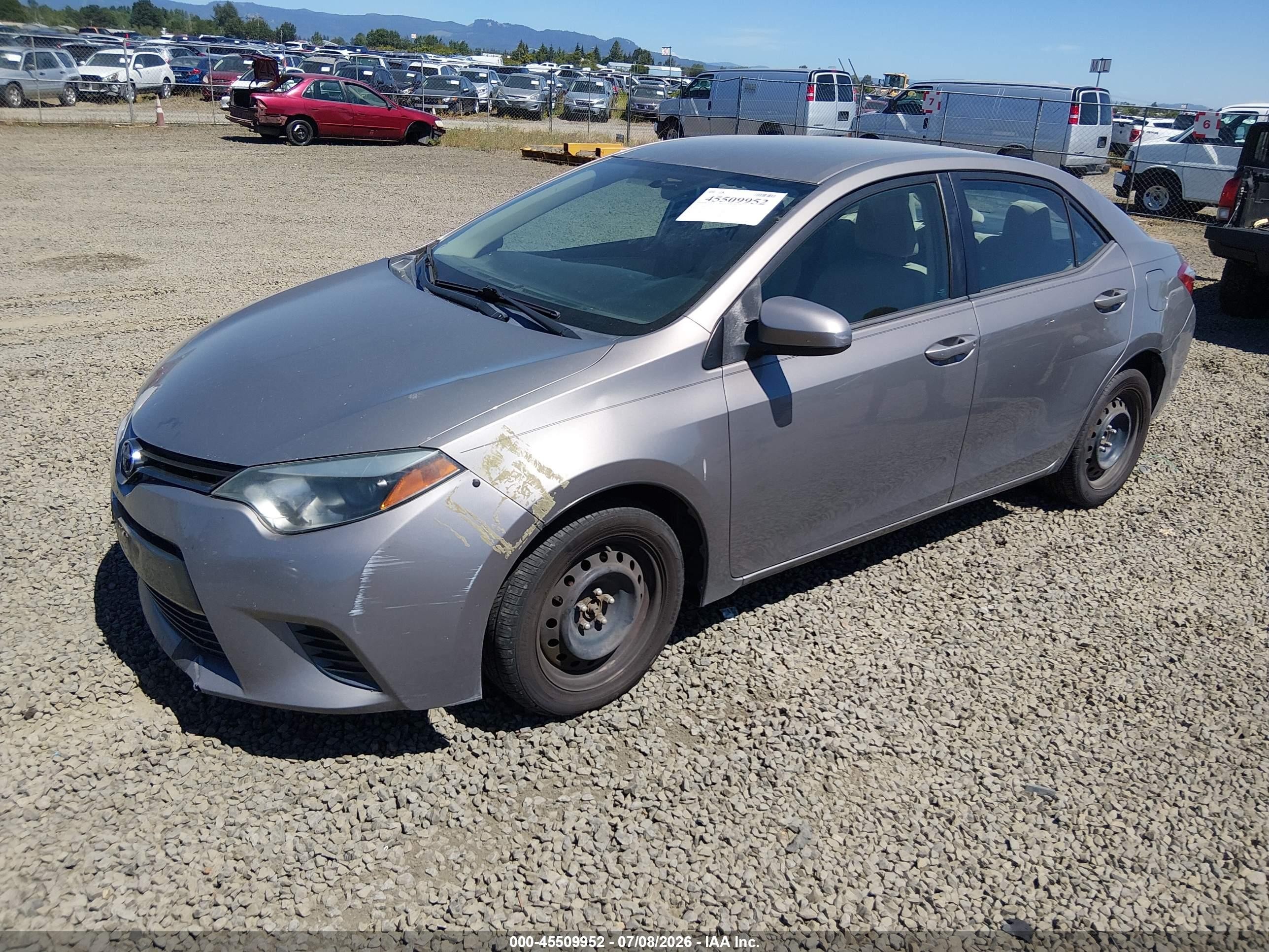2015 Toyota Corolla Le Gray vin: 2T1BURHE6FC346215