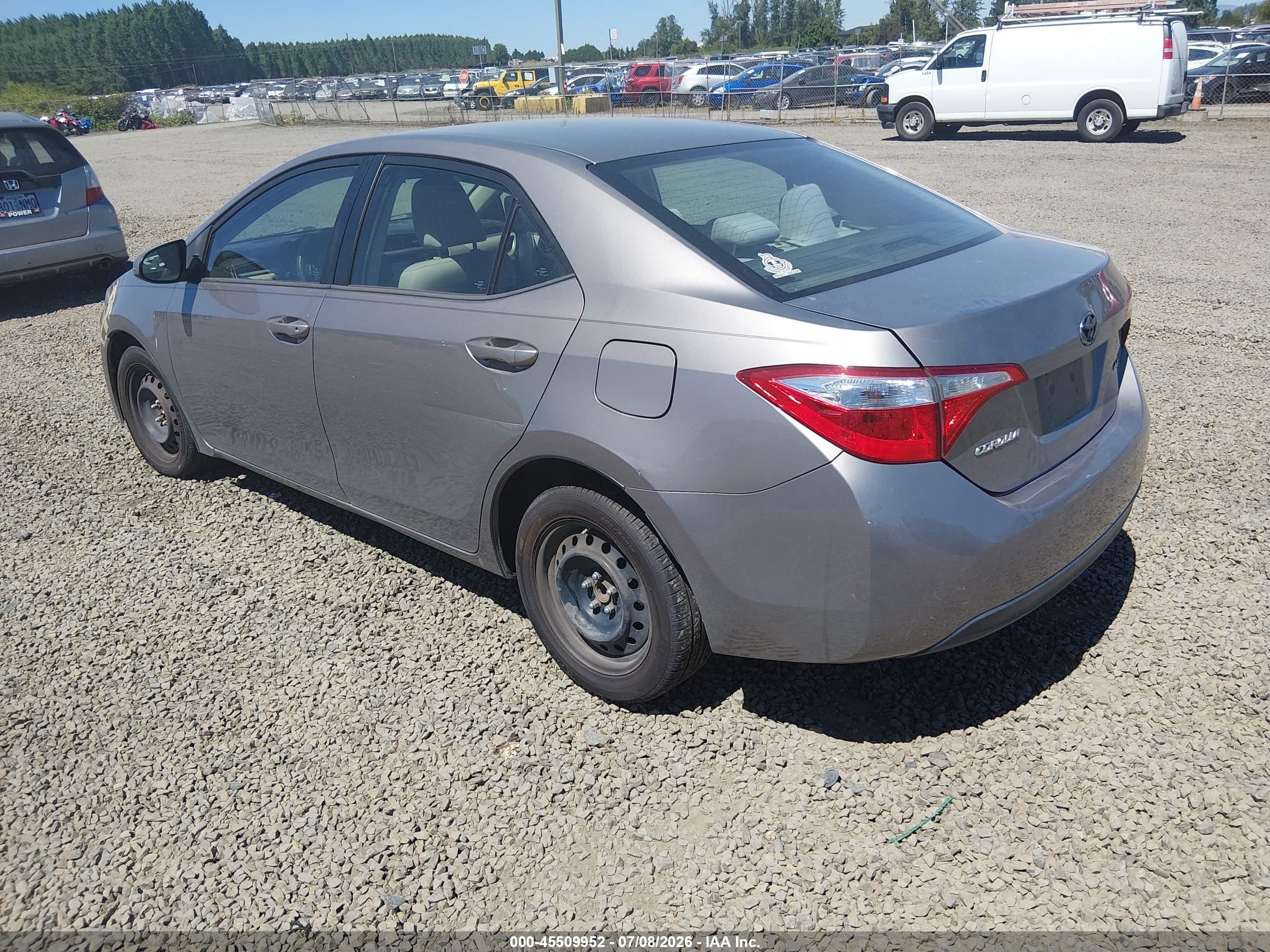 2015 Toyota Corolla Le Gray vin: 2T1BURHE6FC346215