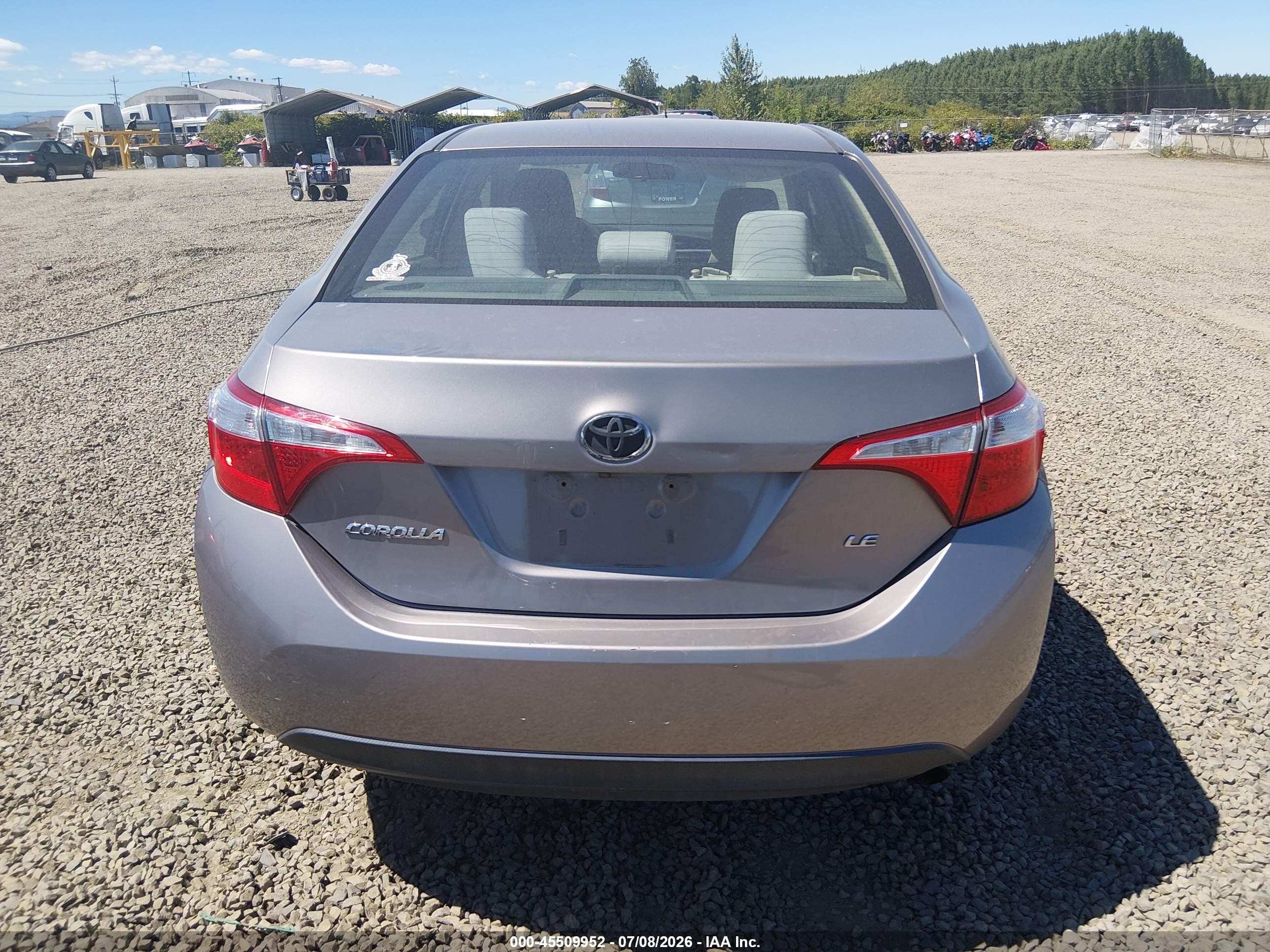 2015 Toyota Corolla Le Gray vin: 2T1BURHE6FC346215