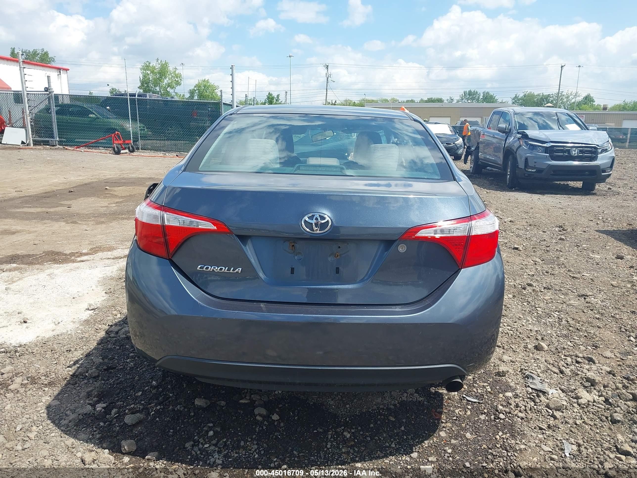 2015 Toyota Corolla L Gray vin: 2T1BURHE6FC374080