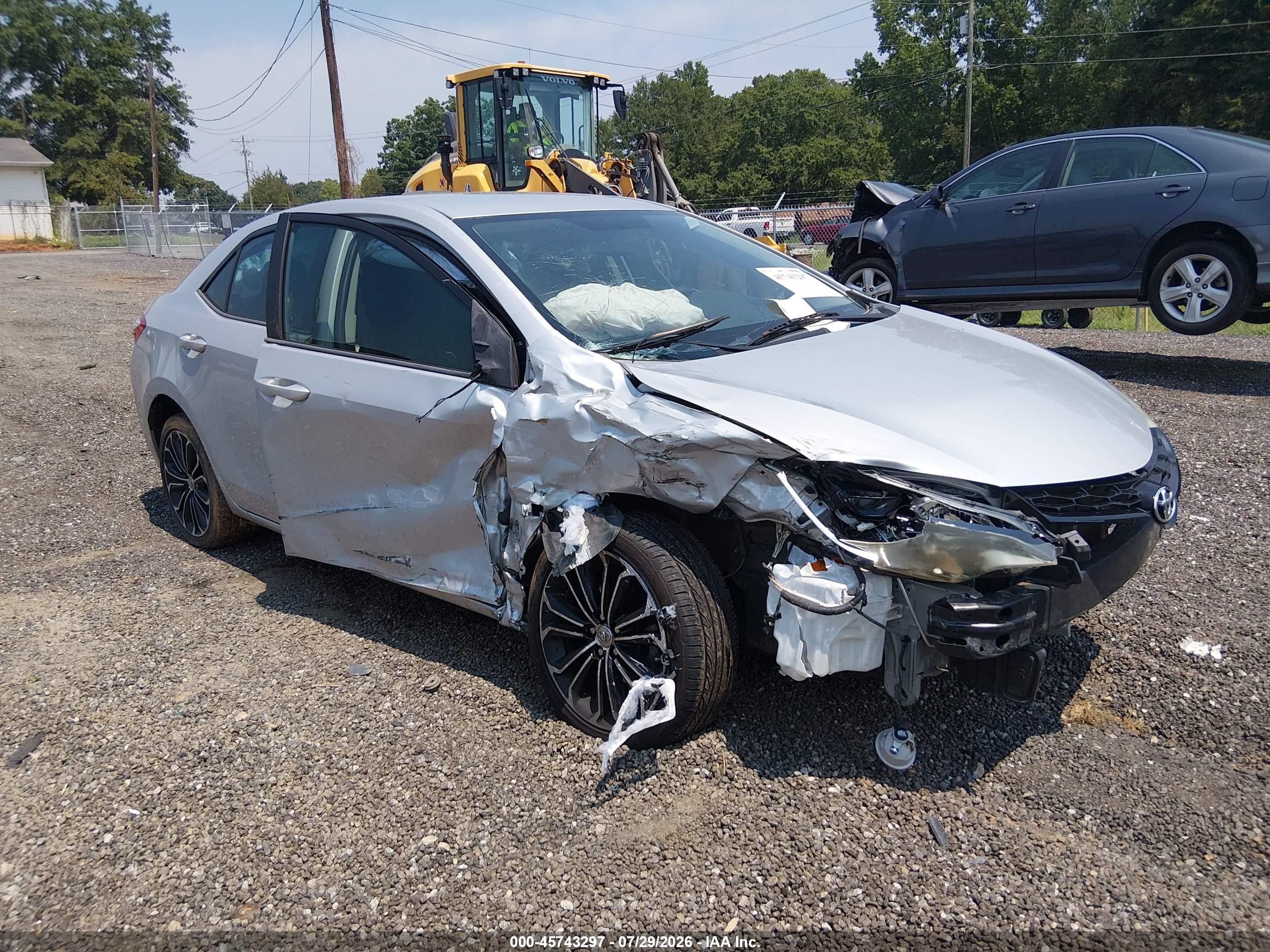 2015 Toyota Corolla S Plus Серебряный vin: 2T1BURHE6FC385046
