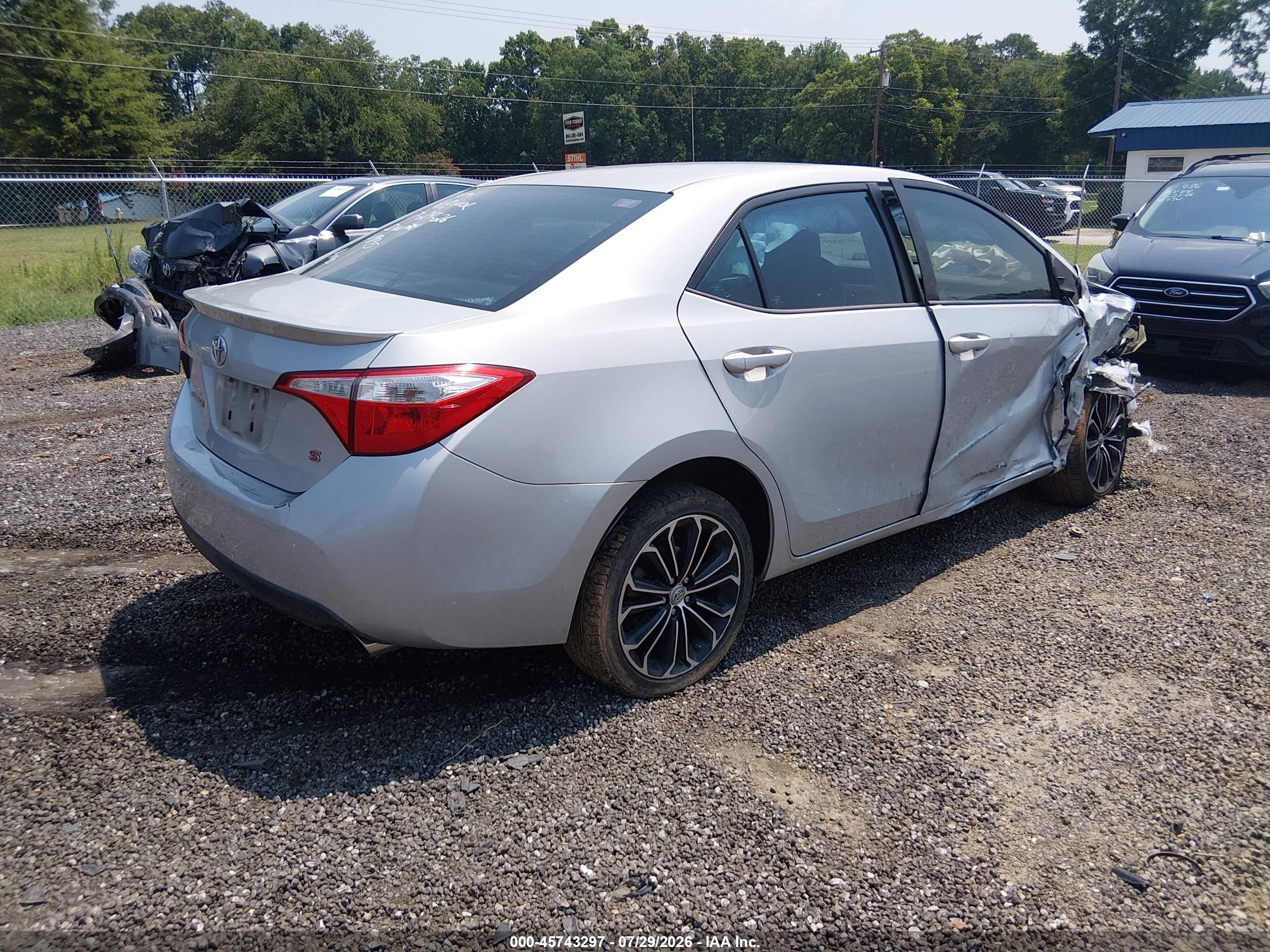 2015 Toyota Corolla S Plus Silver vin: 2T1BURHE6FC385046