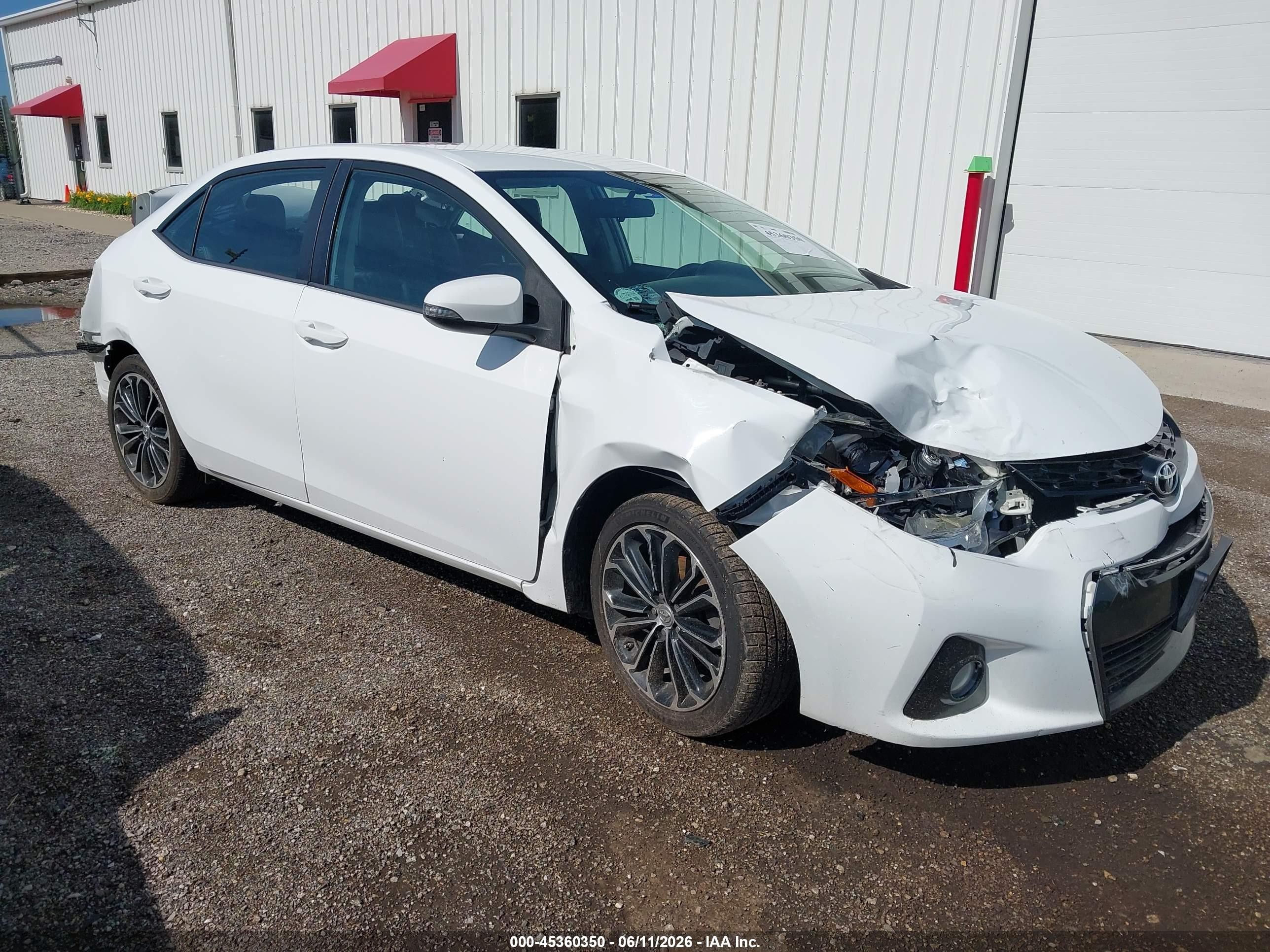 2015 Toyota Corolla S Plus Белый vin: 2T1BURHE6FC394488