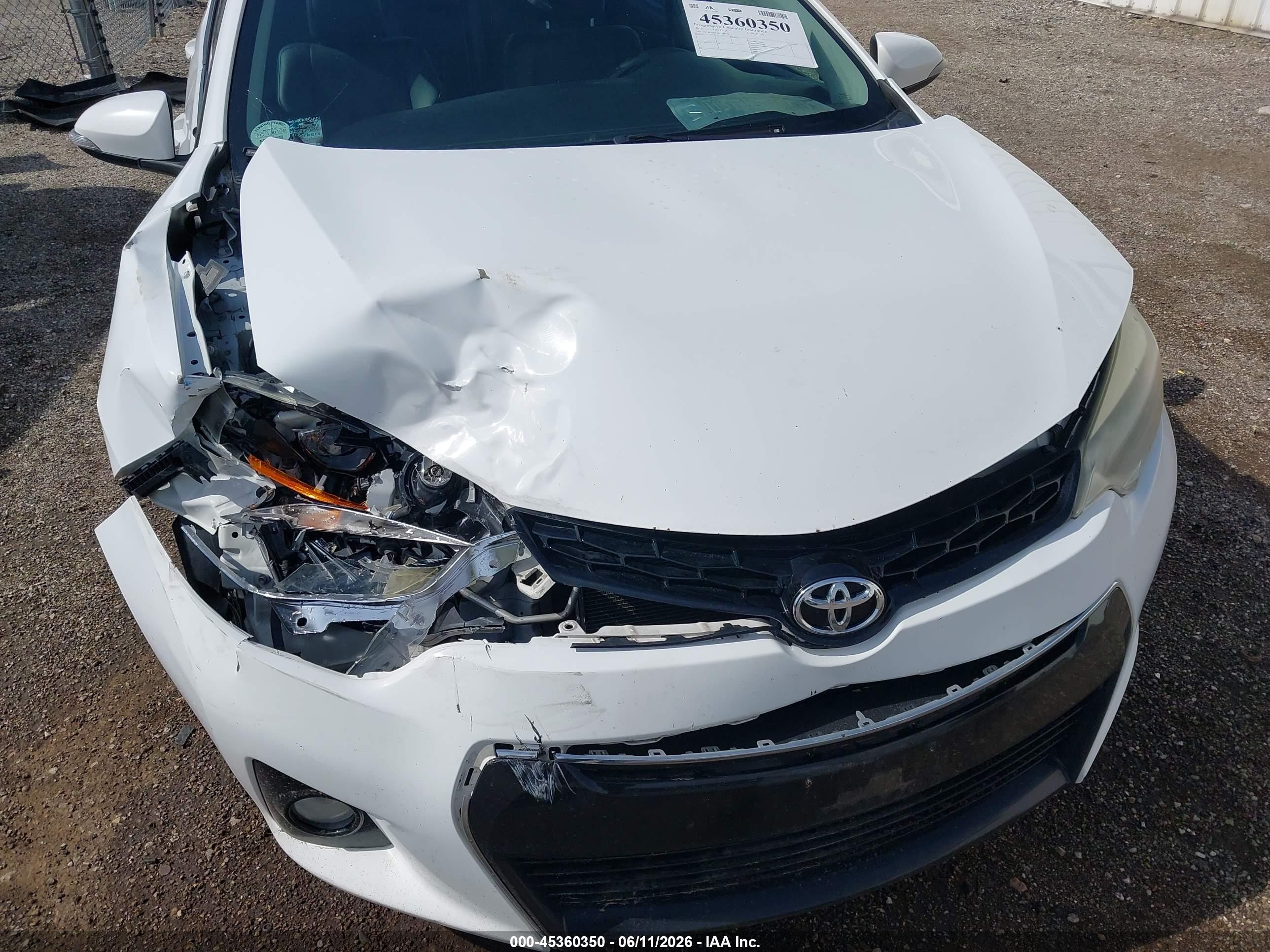 2015 Toyota Corolla S Plus Белый vin: 2T1BURHE6FC394488