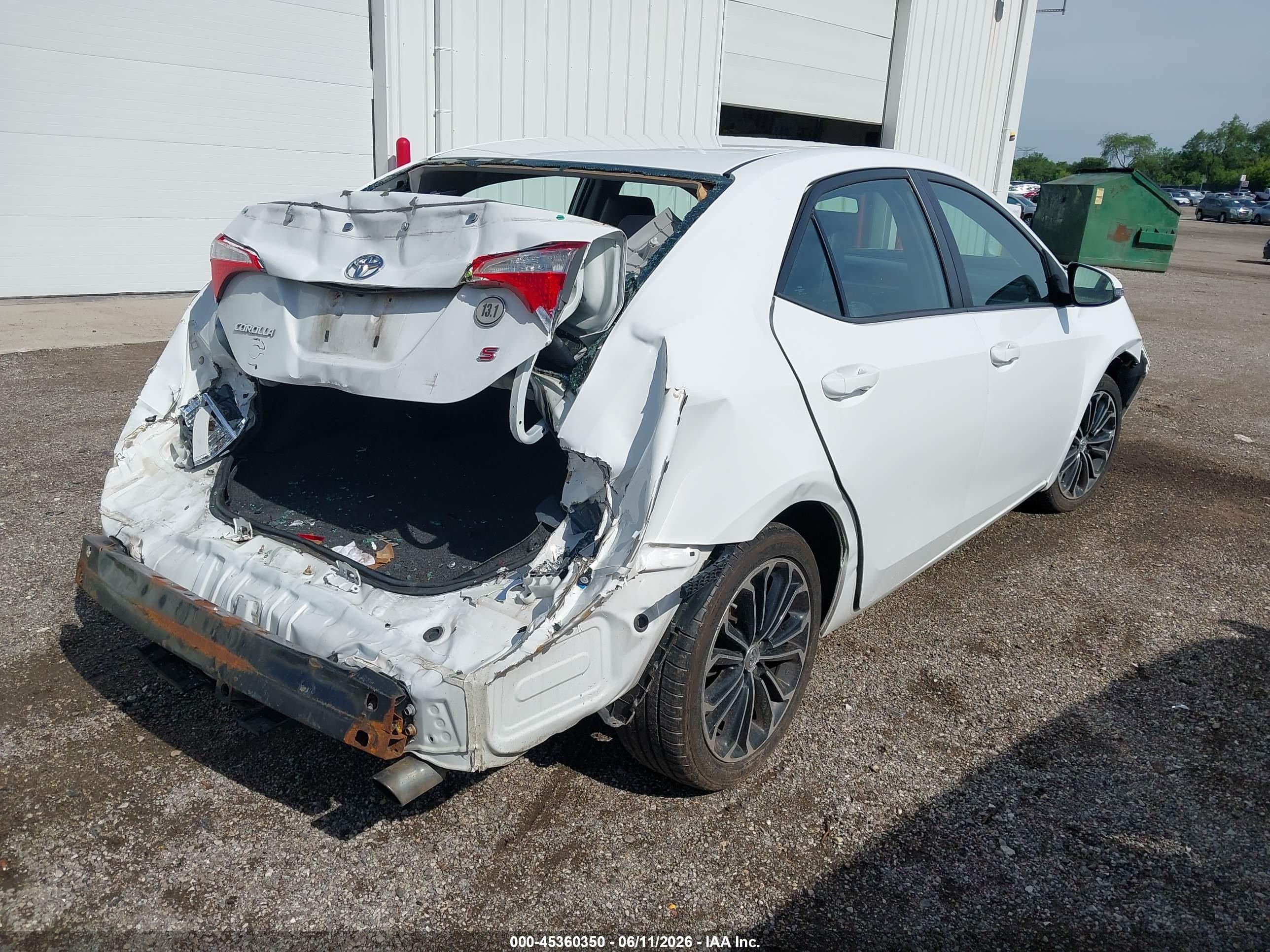 2015 Toyota Corolla S Plus Белый vin: 2T1BURHE6FC394488
