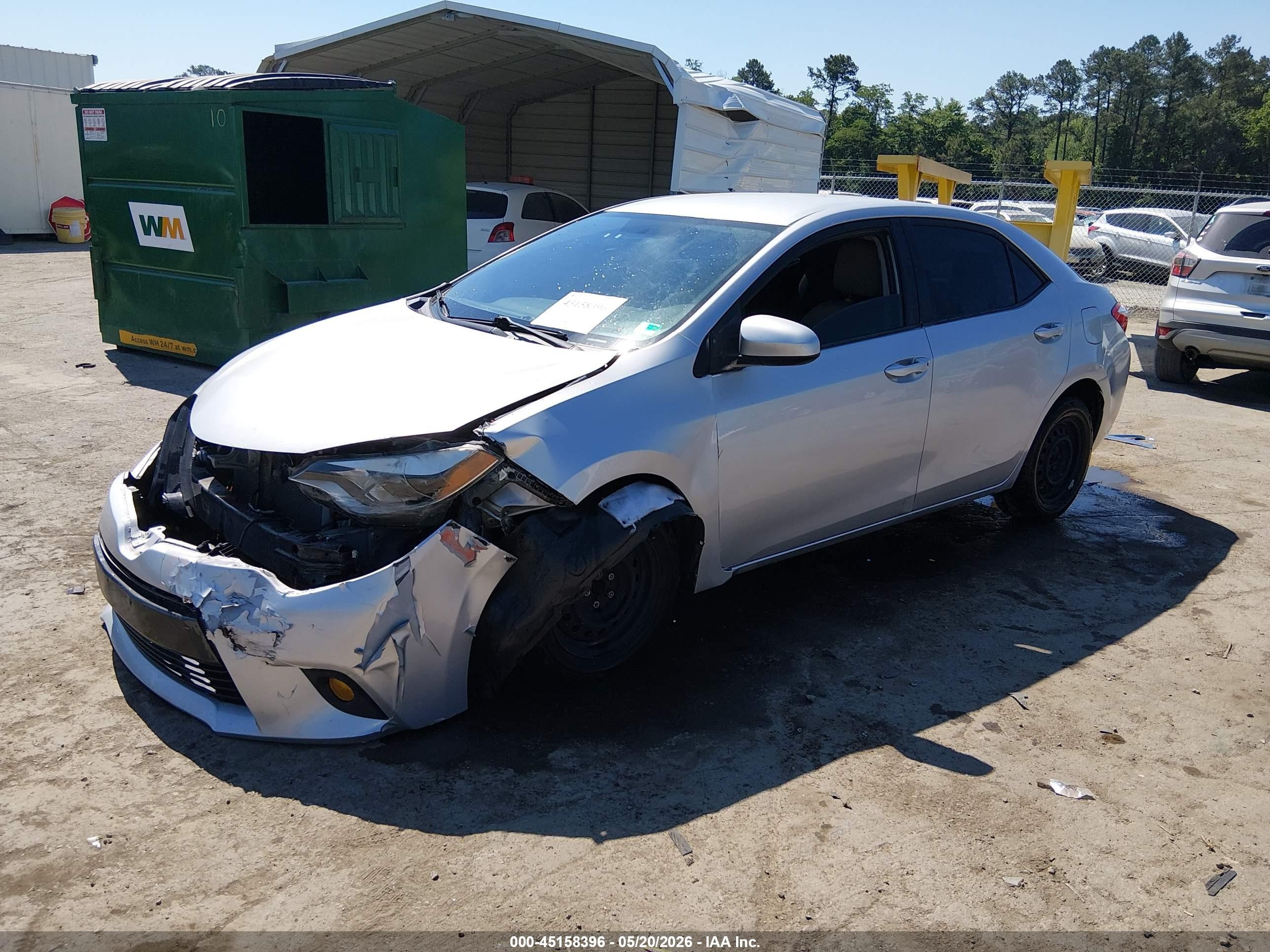 2015 Toyota Corolla L Silver vin: 2T1BURHE6FC412410