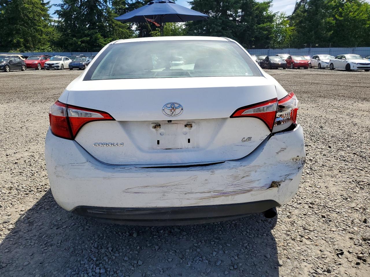 2015 Toyota Corolla Le White vin: 2T1BURHE6FC436769