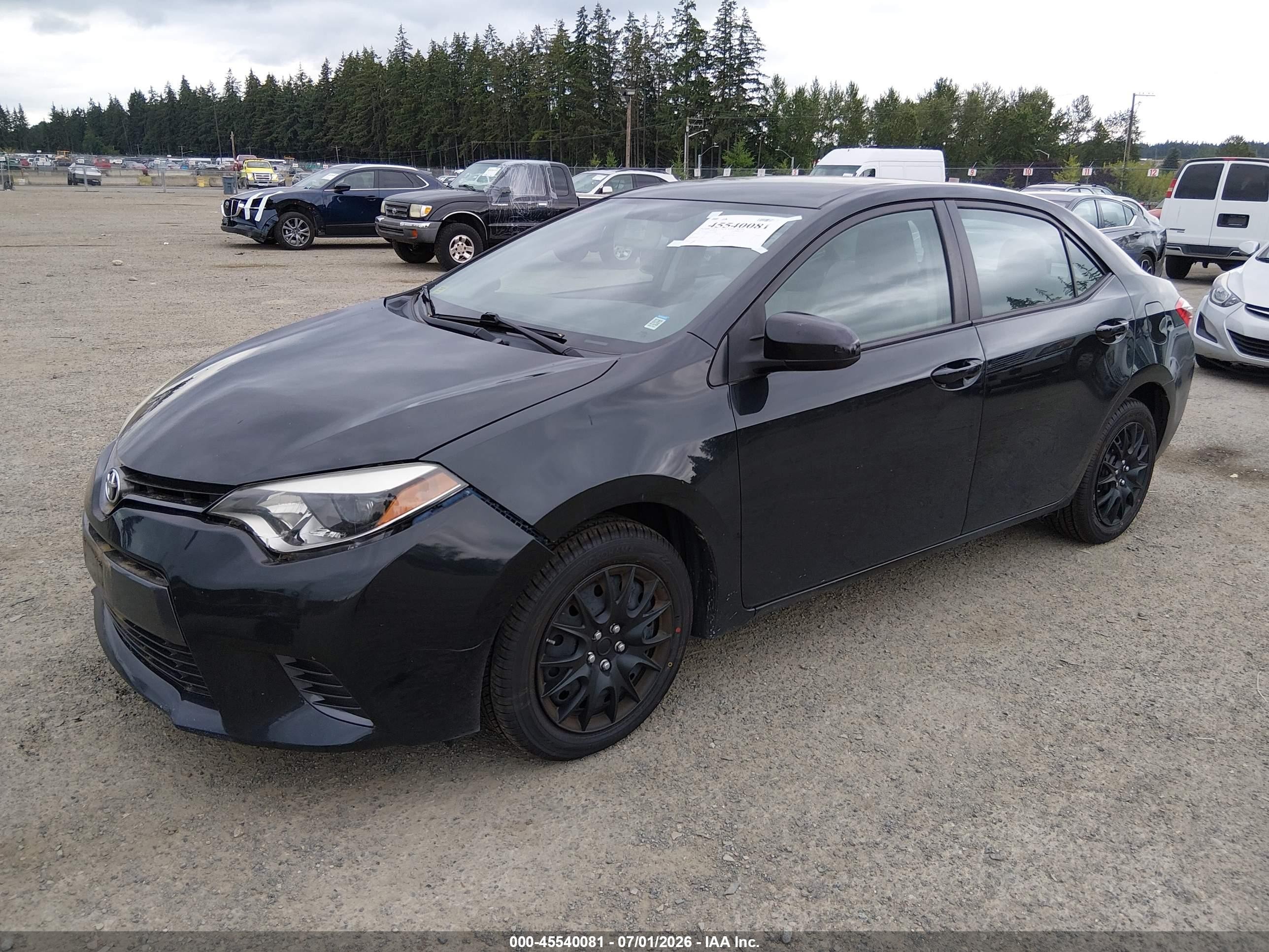 2015 Toyota Corolla Le Black vin: 2T1BURHE6FC438733